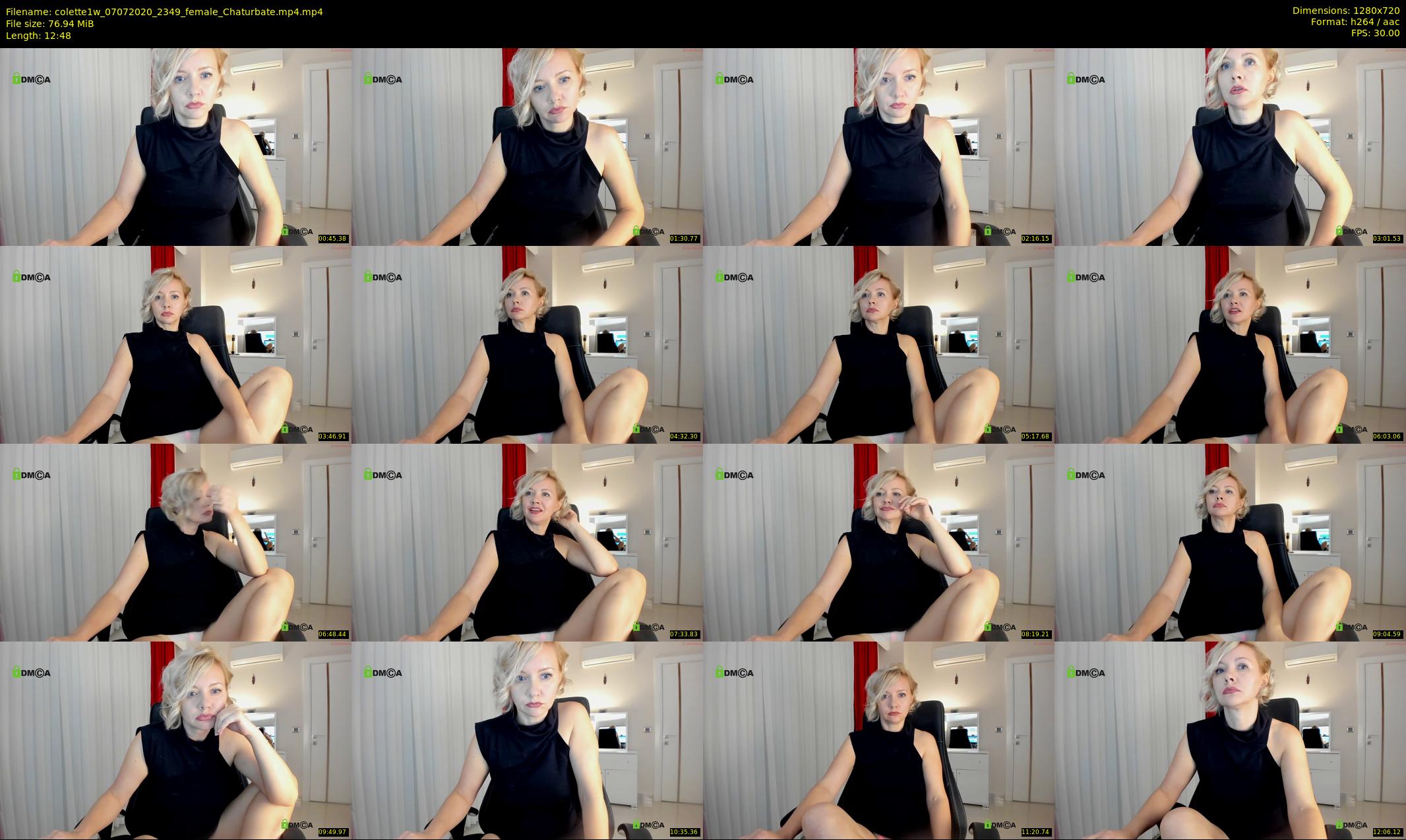 colette1w — 13 minute Chaturbate female cam show recording, 720p, Jul 7, 2020