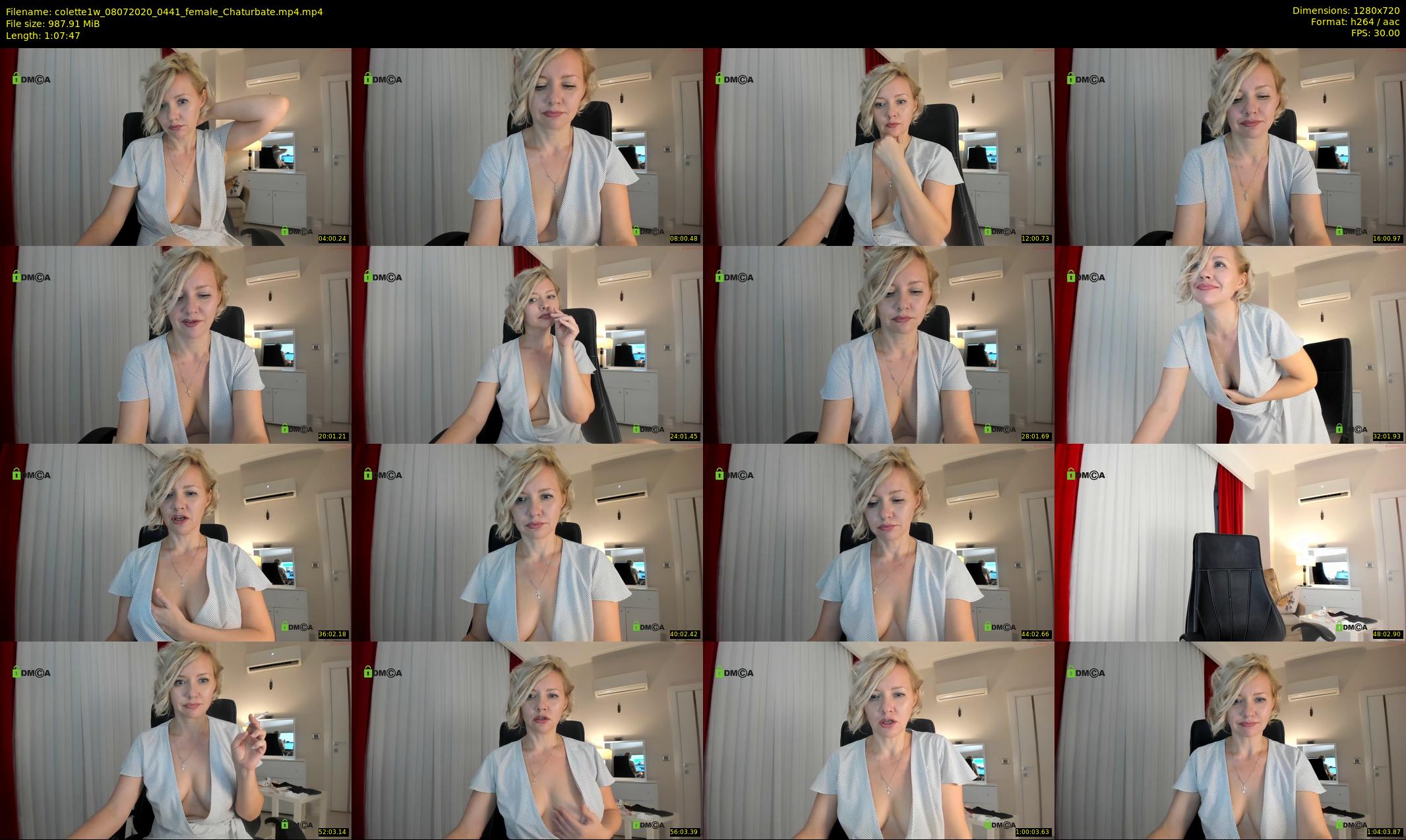 colette1w — 68 minute Chaturbate female cam show recording, 720p, Jul 8, 2020