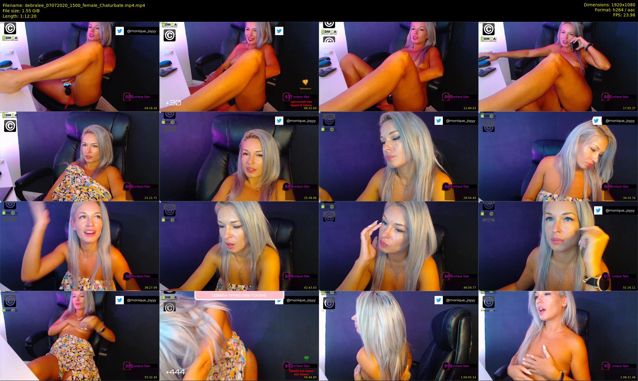 debralee — 73 minute Chaturbate female cam show recording, 1080p, Jul 7, 2020