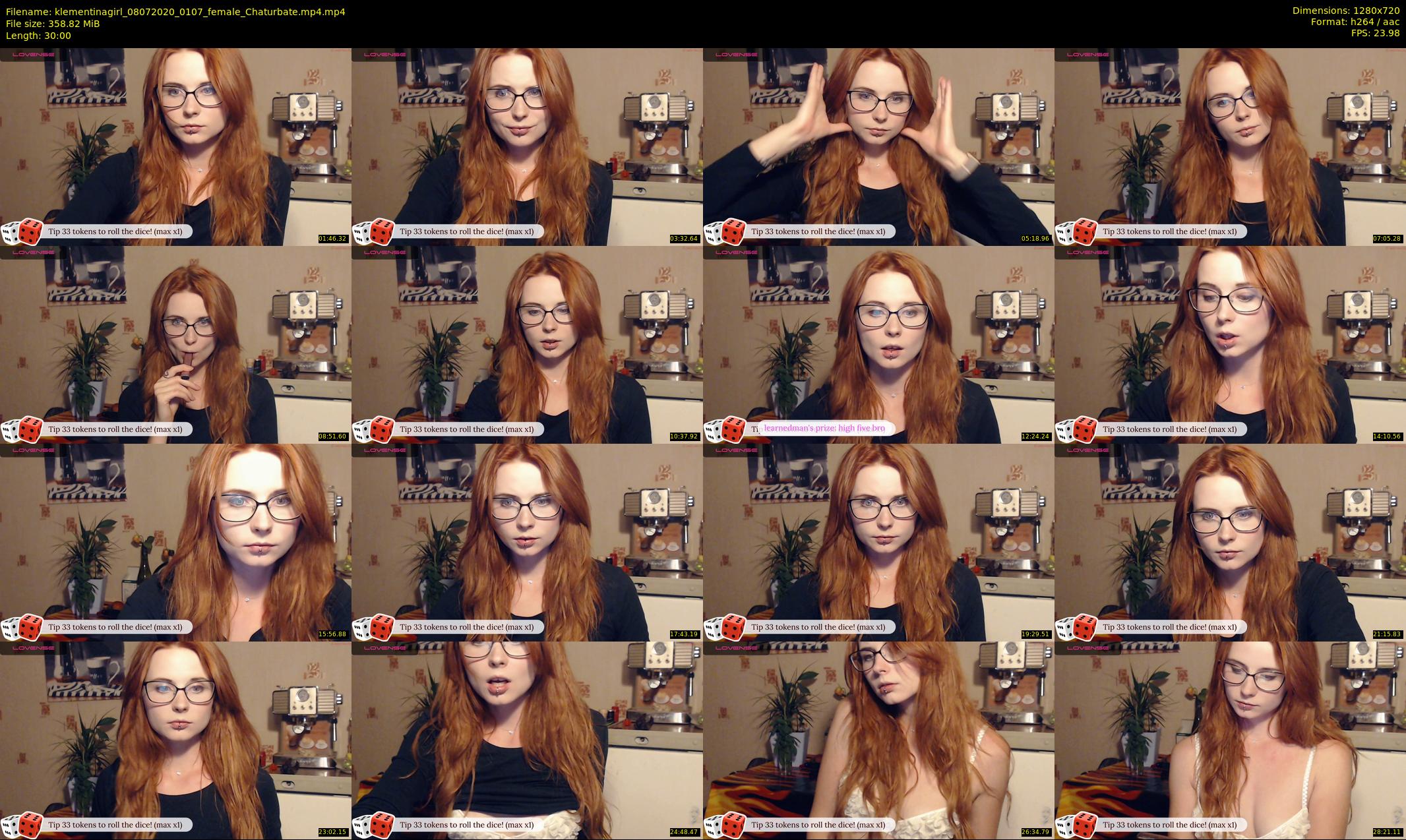 klementinagirl — 30 minute Chaturbate female cam show recording, 720p, Jul 8, 2020