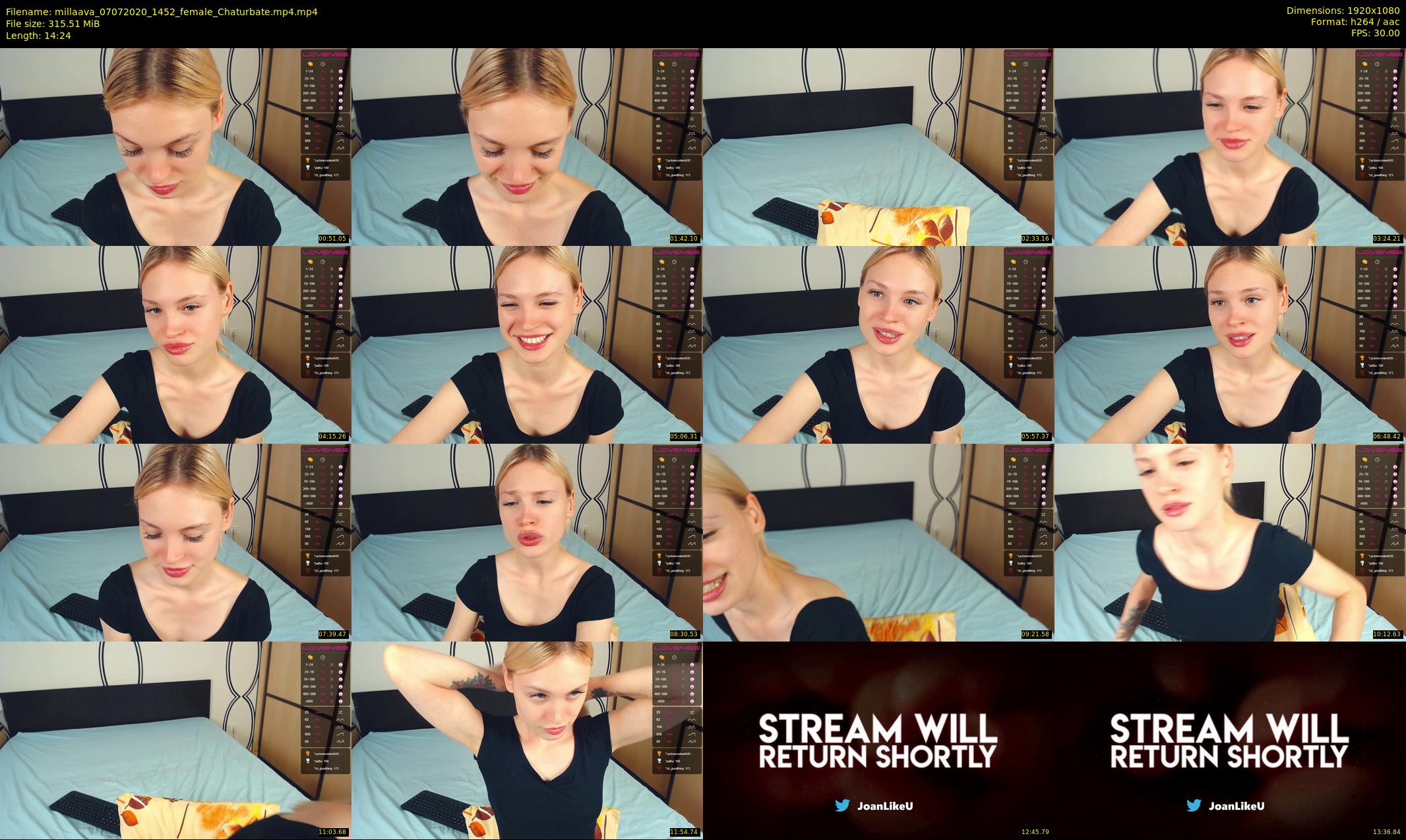 millaava — 15 minute Chaturbate female cam show recording, 1080p, Jul 7, 2020