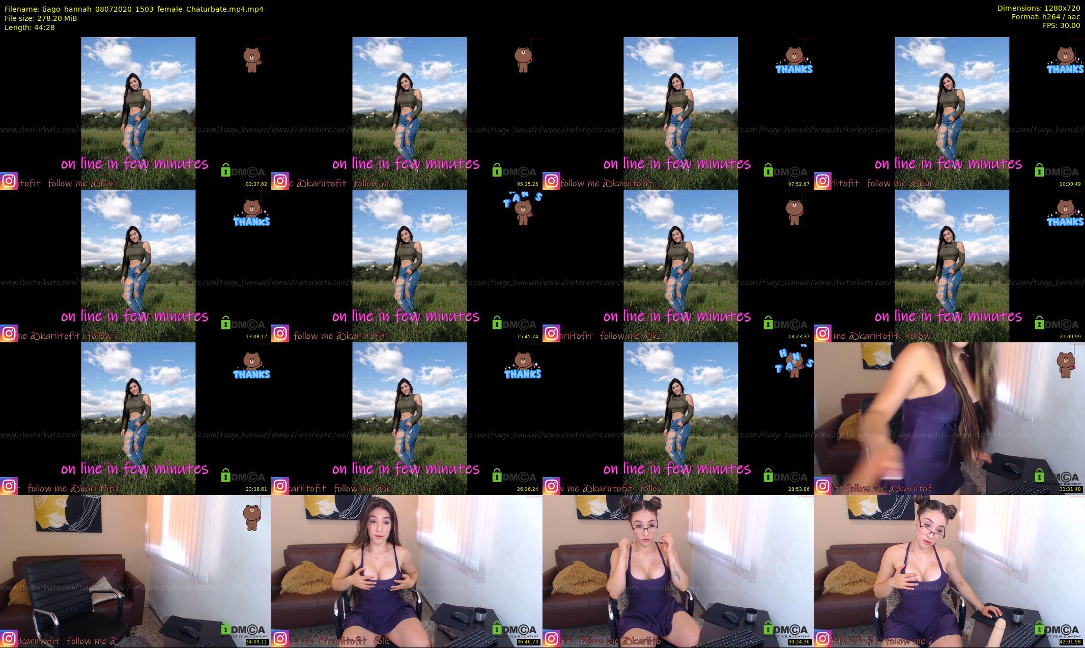 tiago_hannah — 45 minute Chaturbate couple cam show recording, 720p, Jul 8, 2020