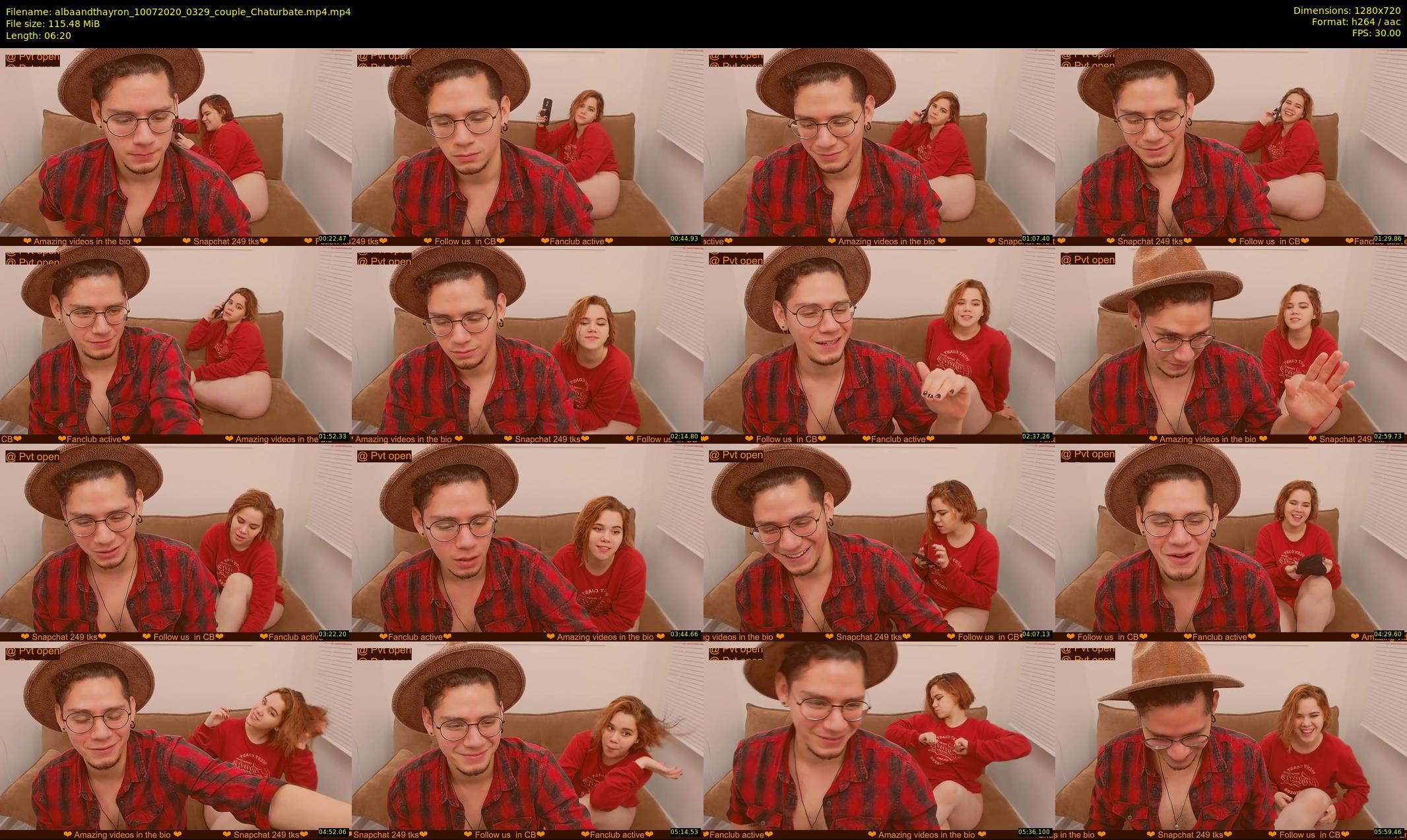albaandthayron — 7 minute Chaturbate couple cam show recording, 720p, Jul 10, 2020