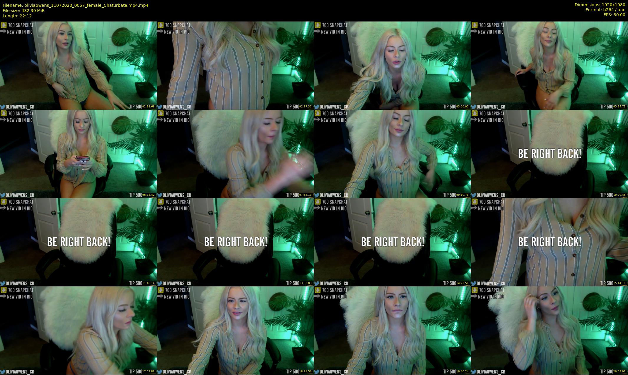 oliviaowens — 23 minute Chaturbate female cam show recording, 1080p, Jul 11, 2020