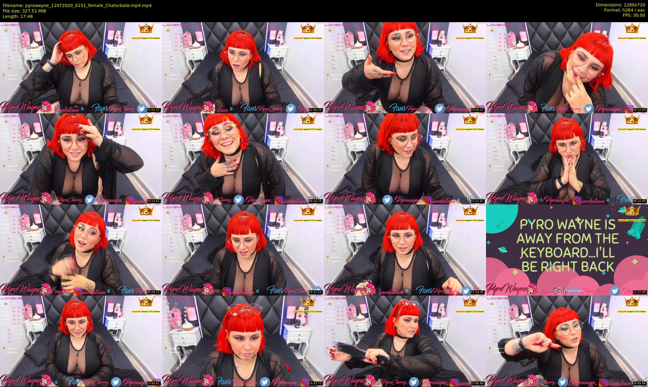 pyrowayne — 18 minute Chaturbate female cam show recording, 720p, Jul 11, 2020