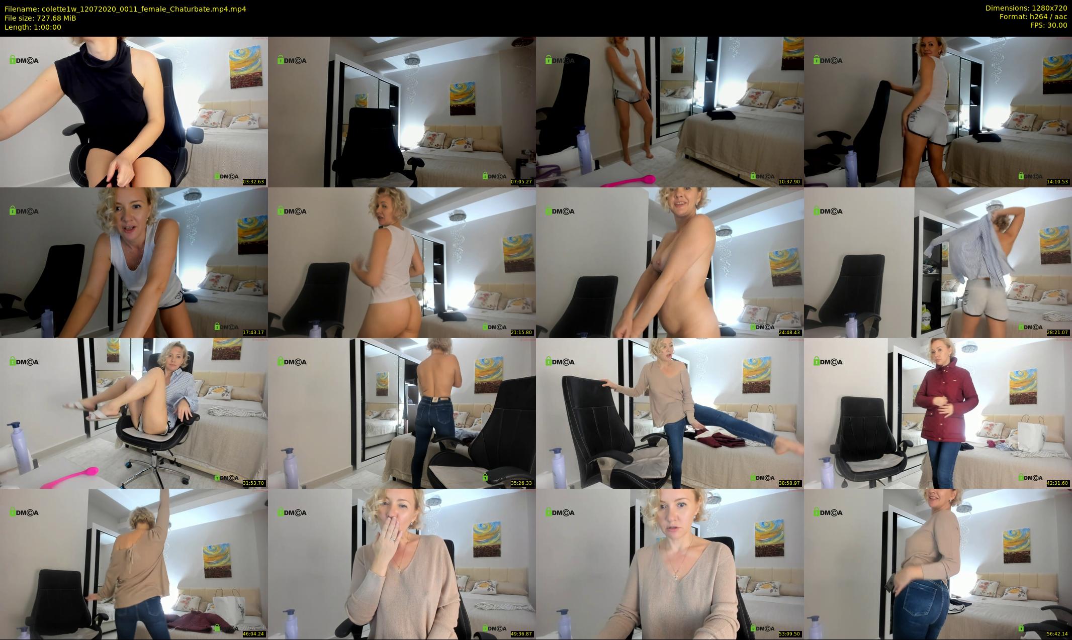 colette1w — 60 minute Chaturbate female cam show recording, 720p, Jul 12, 2020