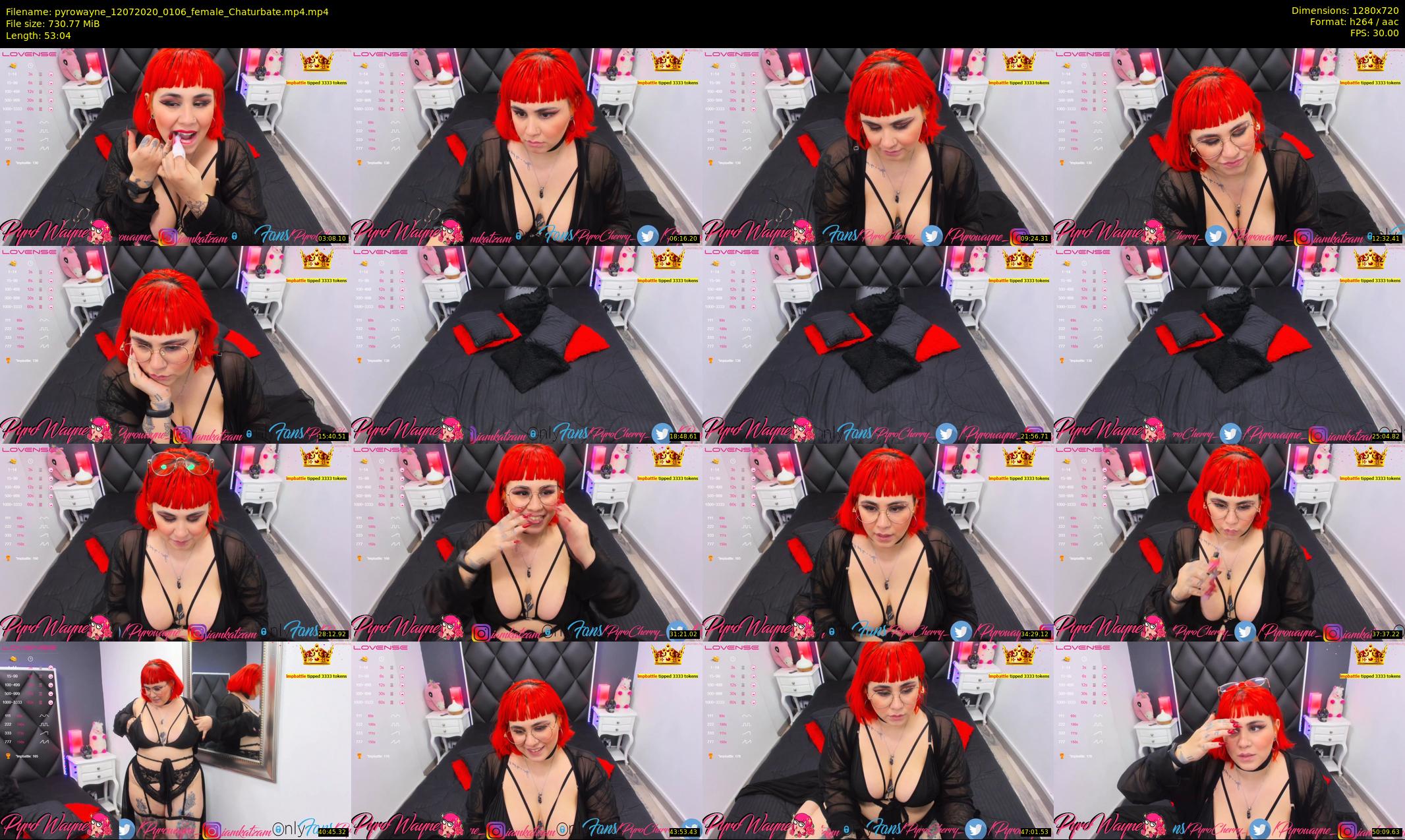 pyrowayne — 54 minute Chaturbate female cam show recording, 720p, Jul 12, 2020