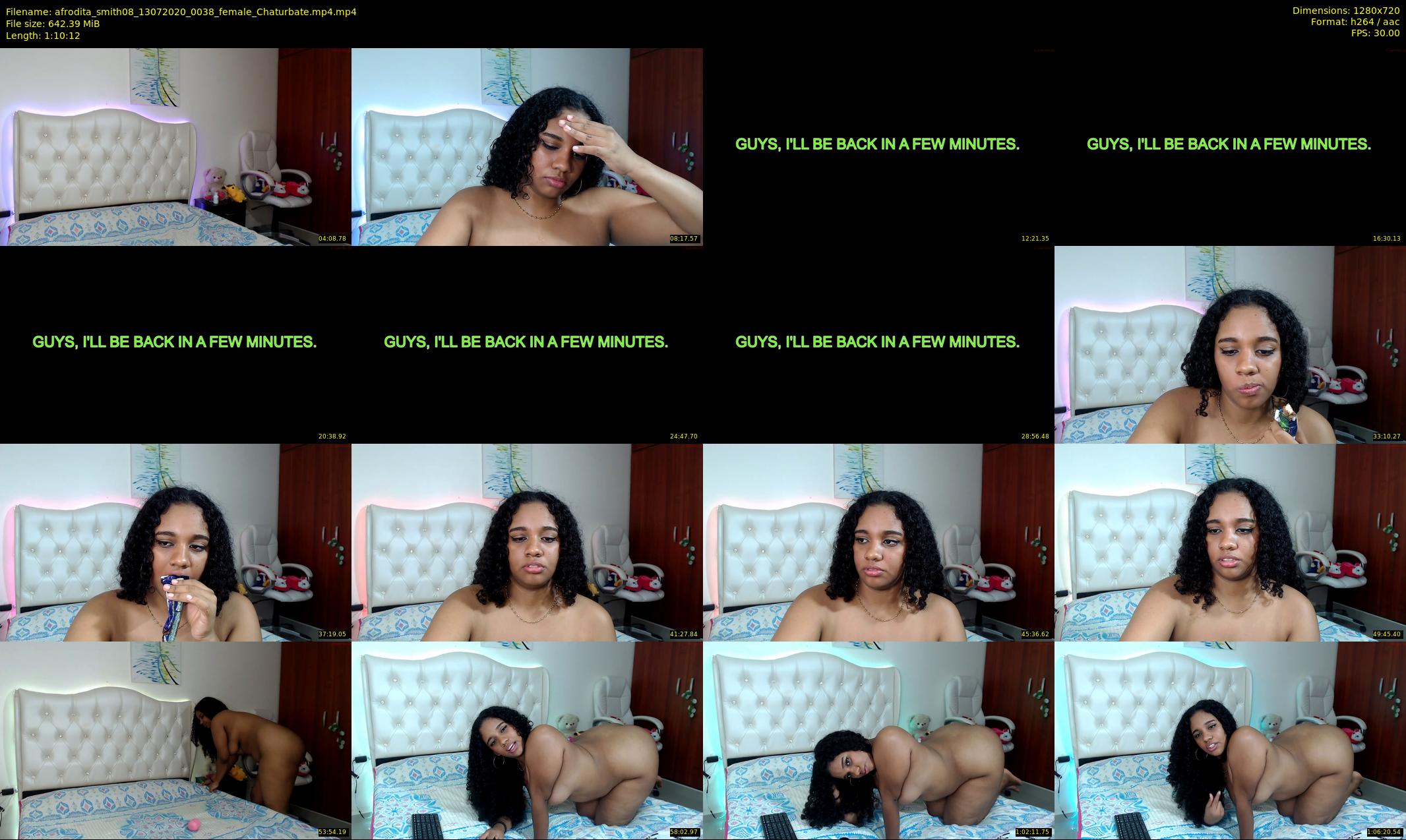 afrodita_smith08 — 71 minute Chaturbate female cam show recording, 720p, Jul 13, 2020