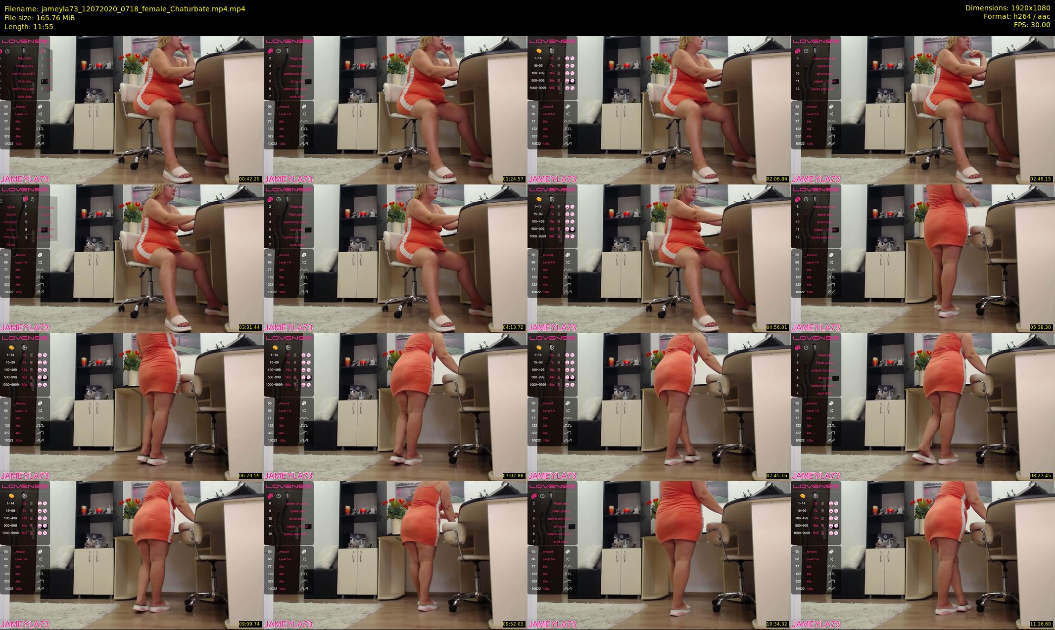jameyla73 — 12 minute Chaturbate female cam show recording, 1080p, Jul 12, 2020