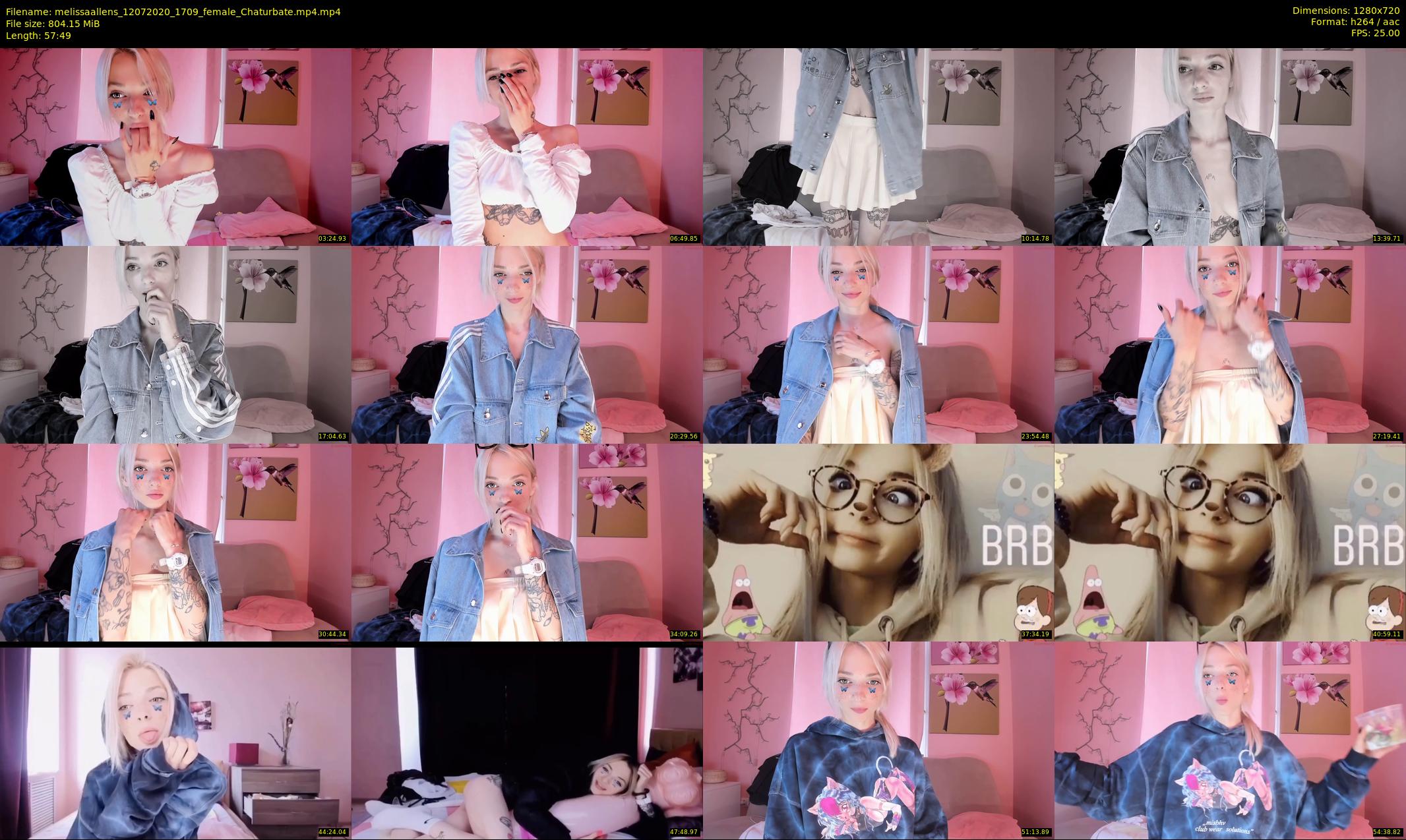 melissaallens — 58 minute Chaturbate female cam show recording, 720p, Jul 12, 2020