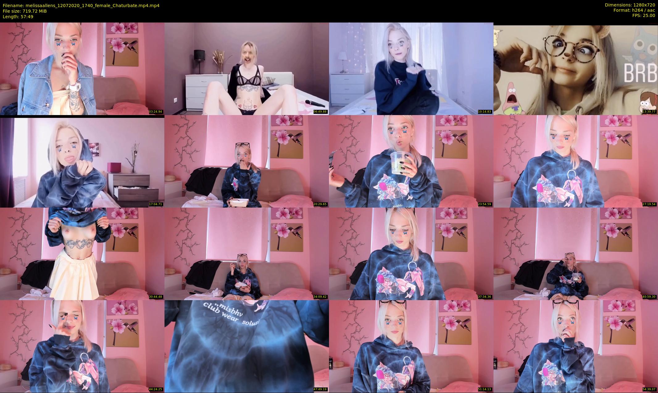 melissaallens — 58 minute Chaturbate female cam show recording, 720p, Jul 12, 2020