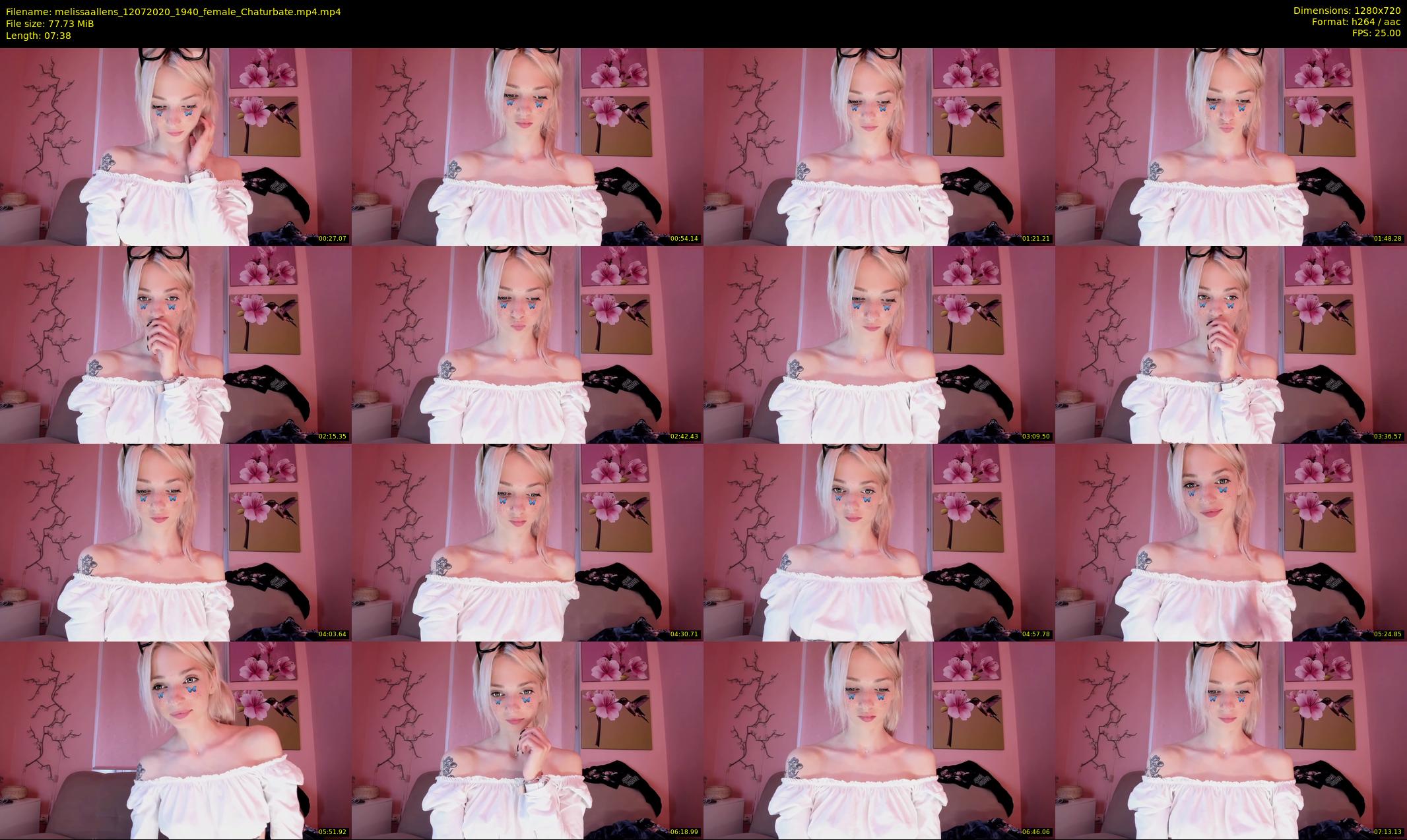 melissaallens — 8 minute Chaturbate female cam show recording, 720p, Jul 12, 2020