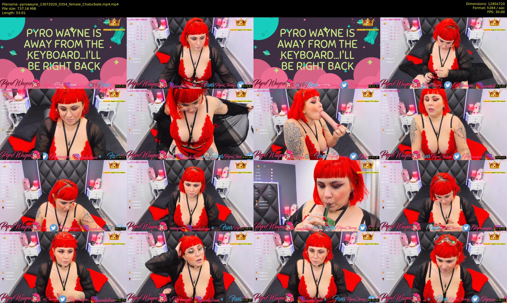 pyrowayne — 54 minute Chaturbate female cam show recording, 720p, Jul 13, 2020