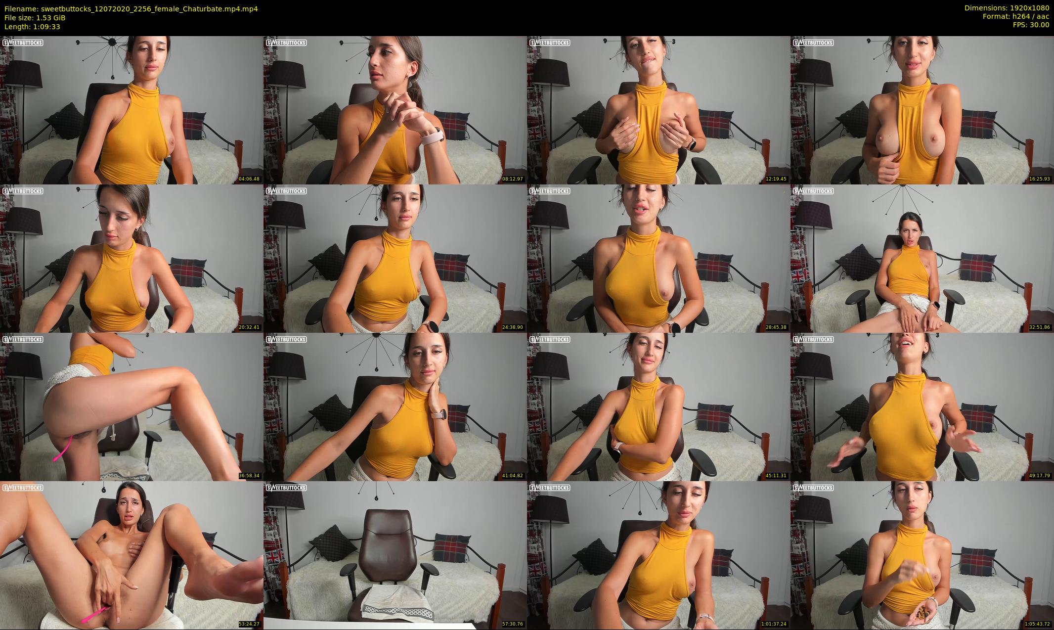 sweetbuttocks — 70 minute Chaturbate female cam show recording, 1080p, Jul 12, 2020