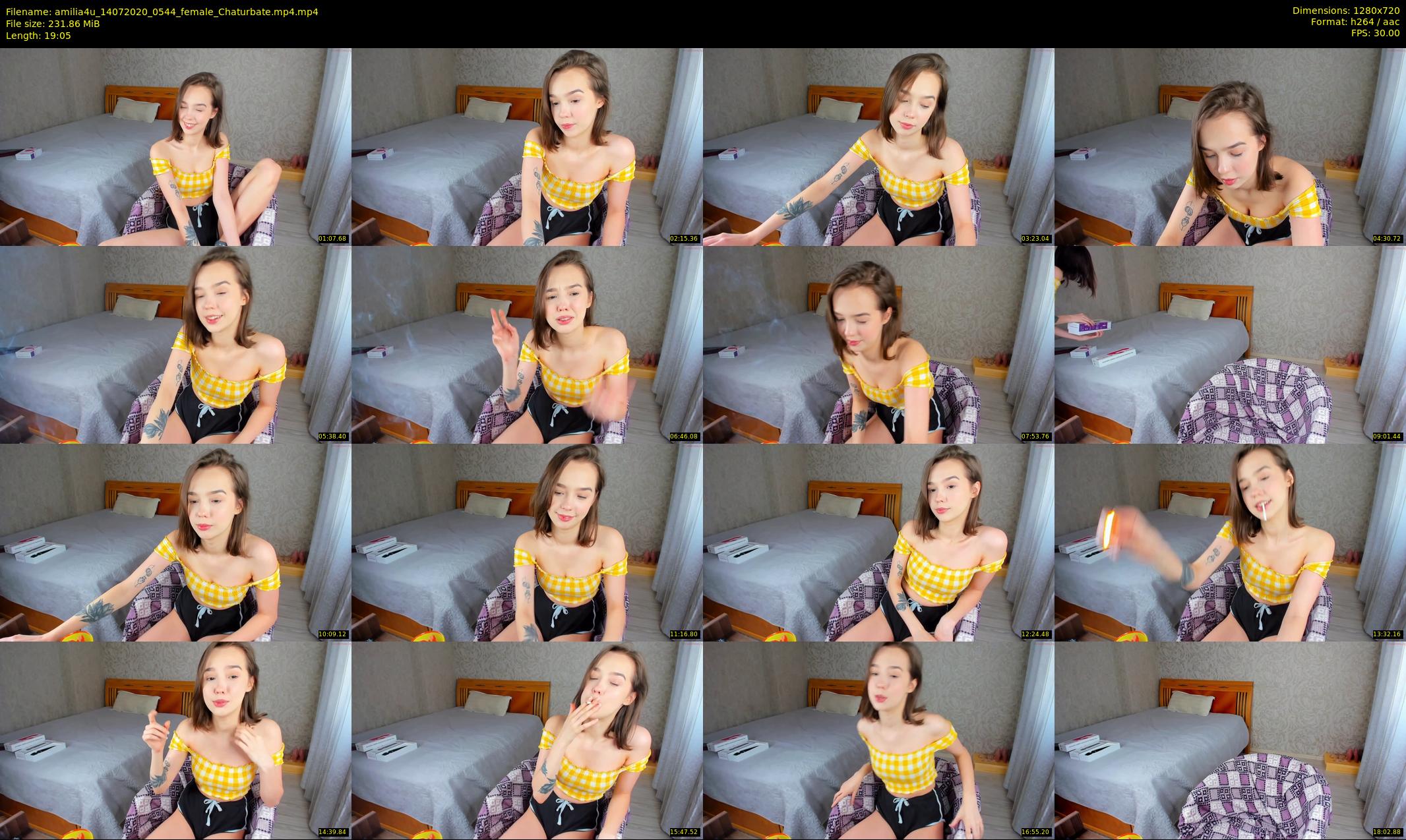 amilia4u — 20 minute Chaturbate female cam show recording, 720p, Jul 14, 2020