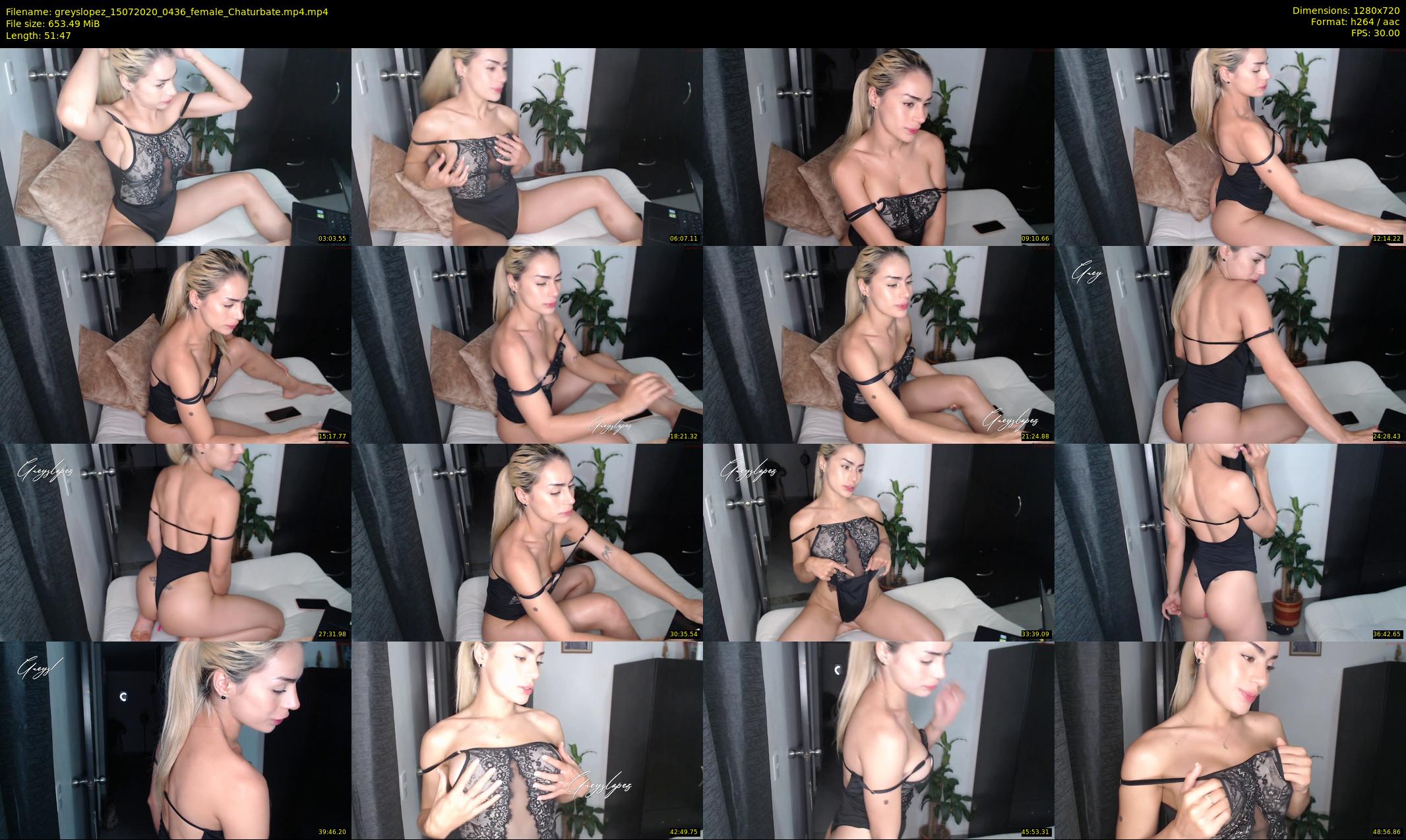 greyslopez — 52 minute Chaturbate female cam show recording, 720p, Jul 15, 2020