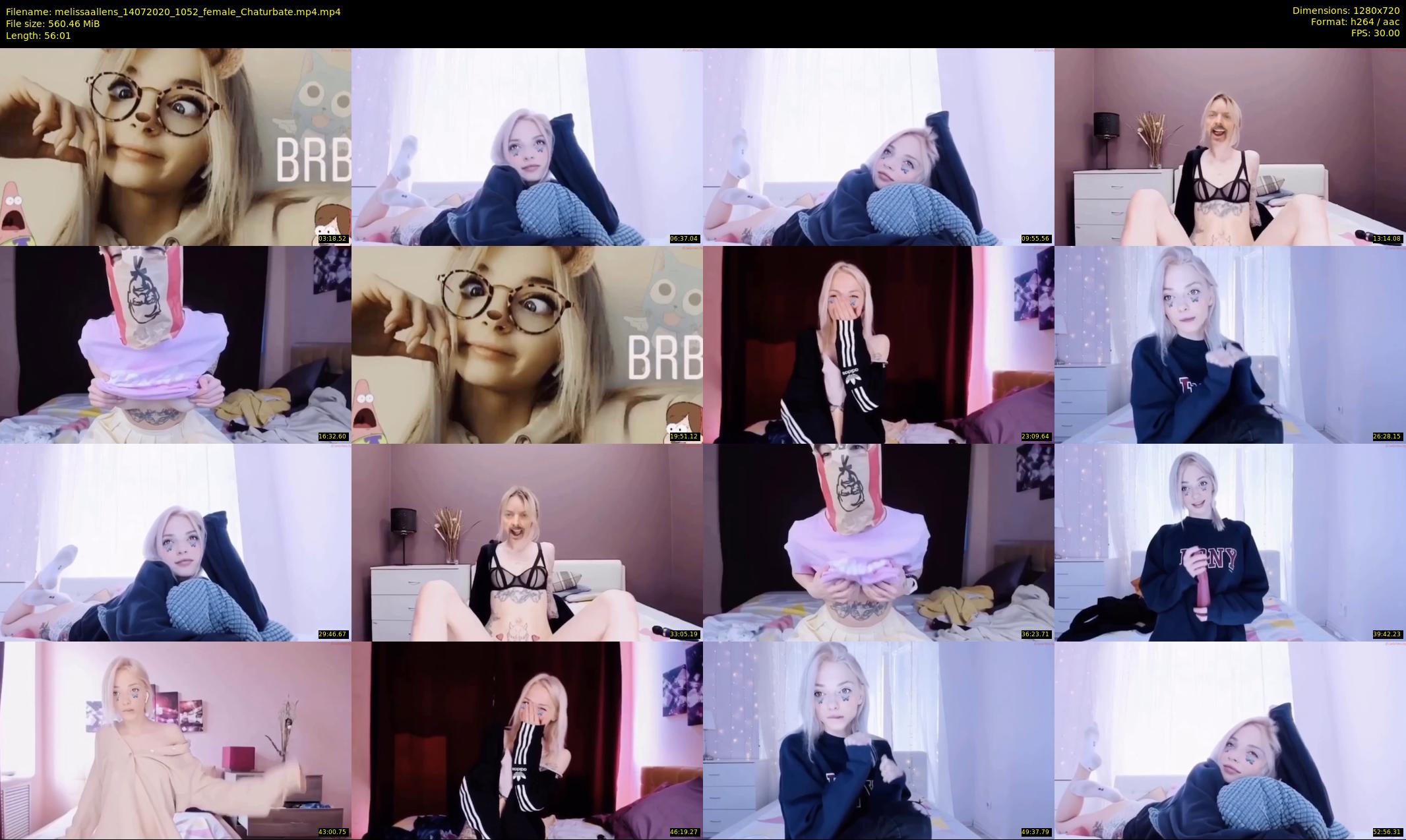 melissaallens — 57 minute Chaturbate female cam show recording, 720p, Jul 14, 2020