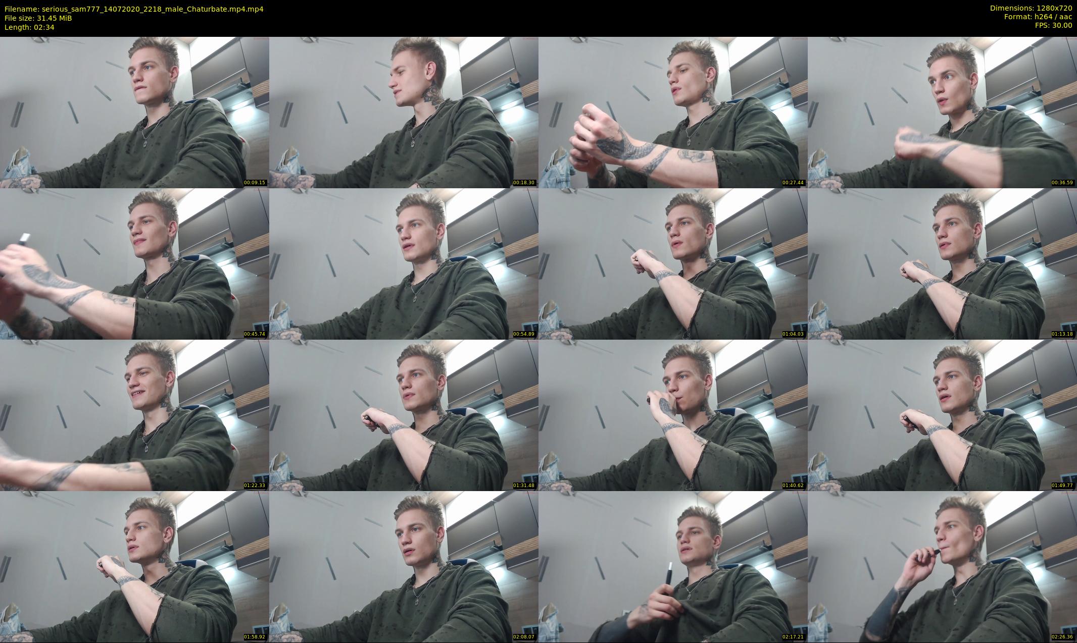serious_sam777 — 3 minute Chaturbate male cam show recording, 720p, Jul 14, 2020