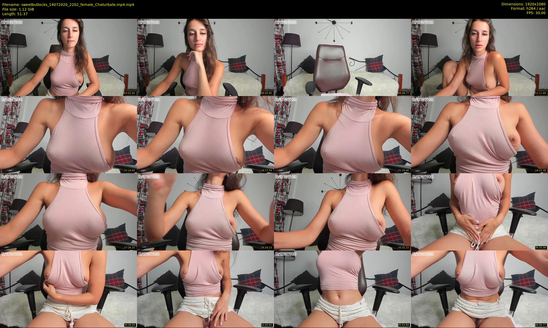sweetbuttocks — 52 minute Chaturbate female cam show recording, 1080p, Jul 14, 2020