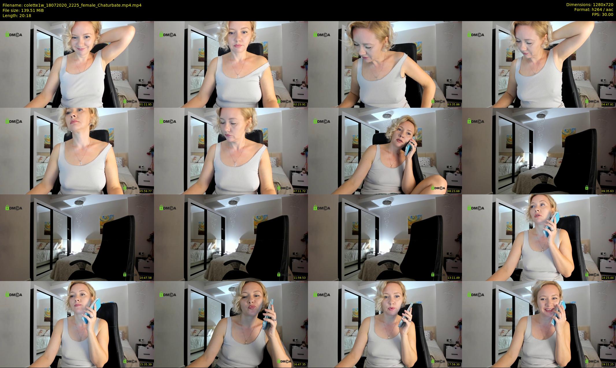 colette1w — 21 minute Chaturbate female cam show recording, 720p, Jul 18, 2020