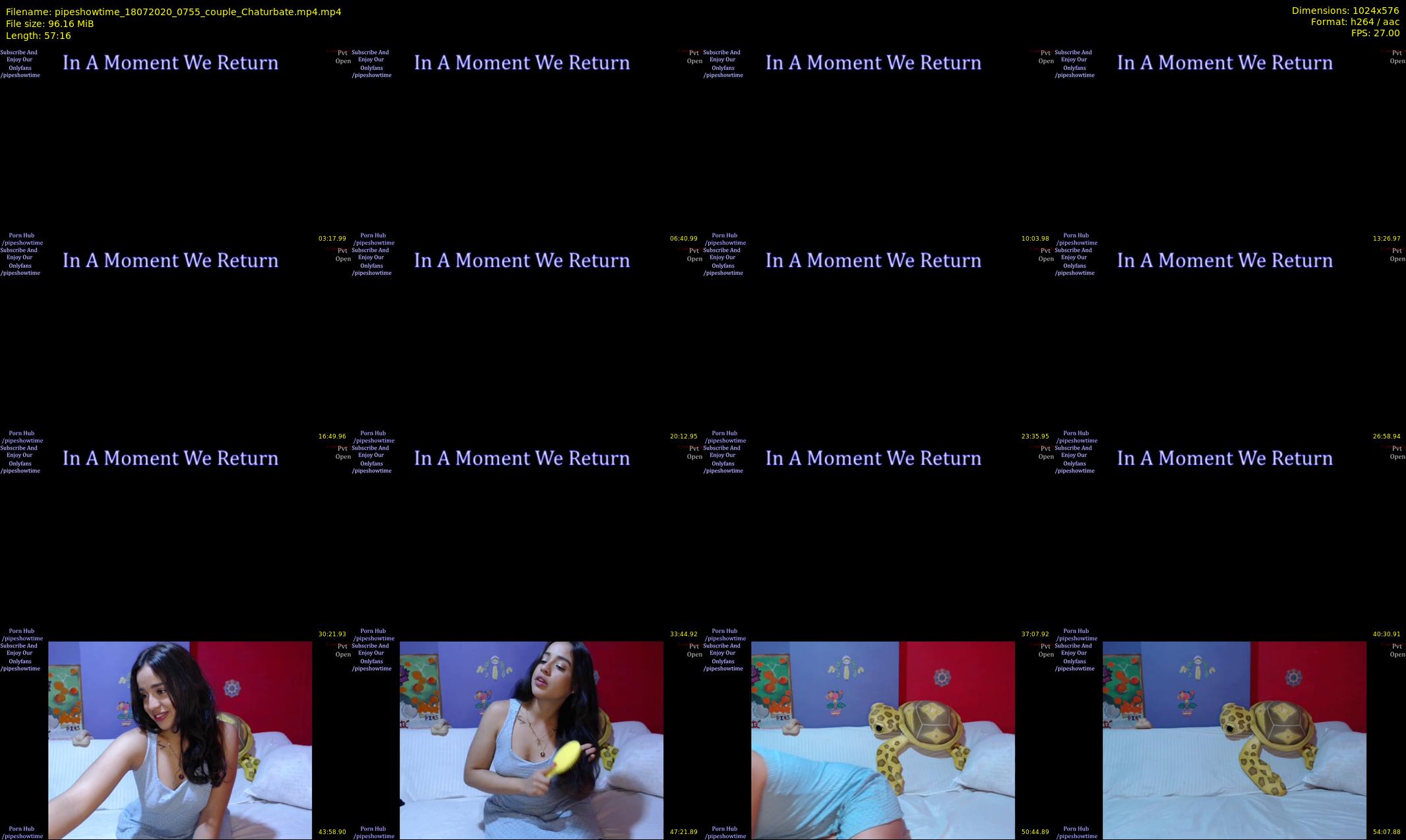 pipeshowtime — 58 minute Chaturbate couple cam show recording, 480p, Jul 18, 2020