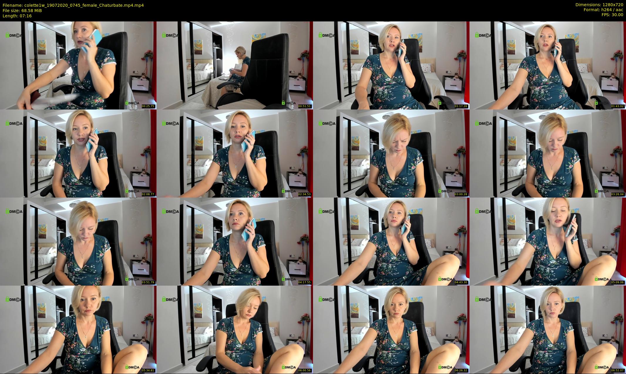 colette1w — 8 minute Chaturbate female cam show recording, 720p, Jul 19, 2020