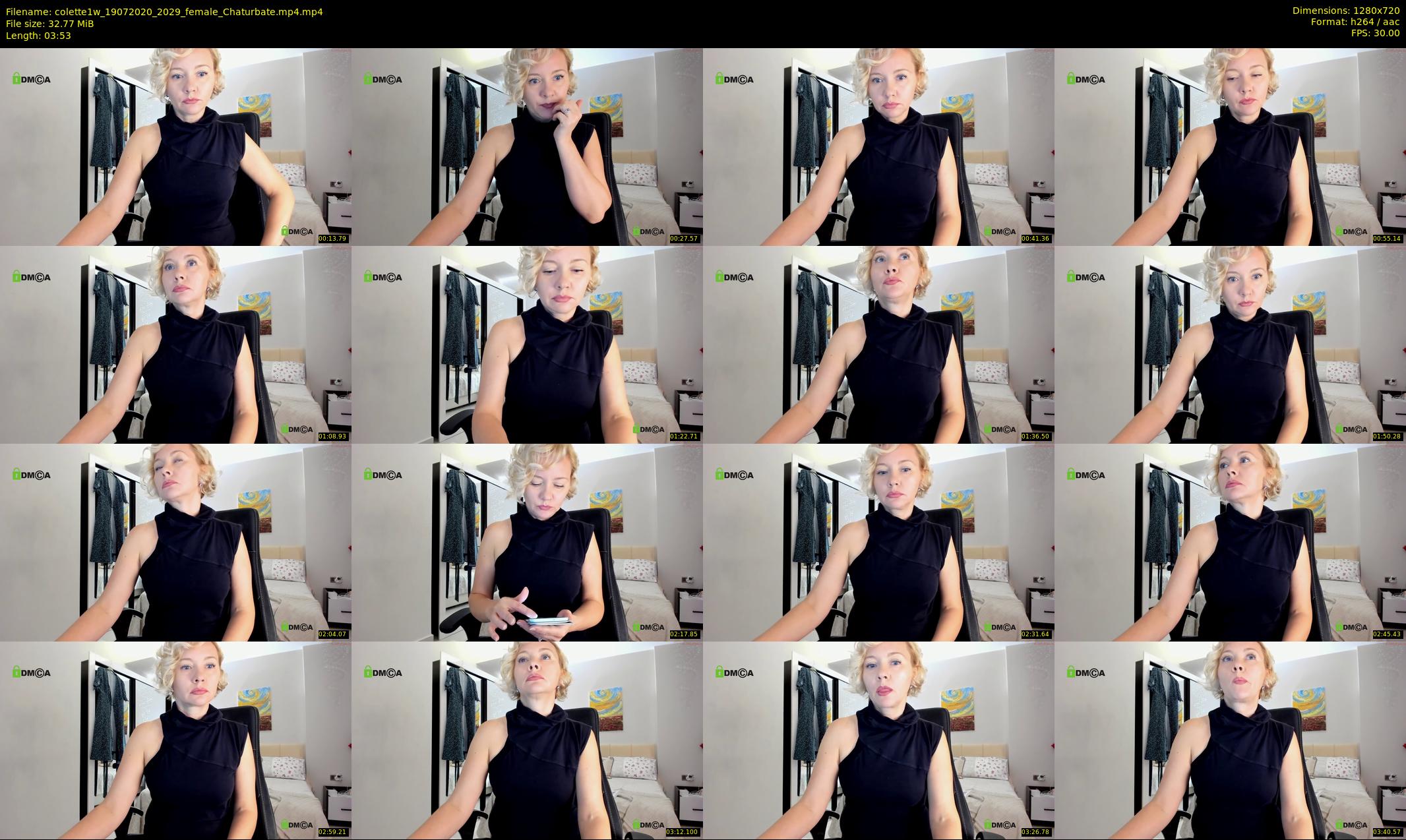 colette1w — 4 minute Chaturbate female cam show recording, 720p, Jul 19, 2020
