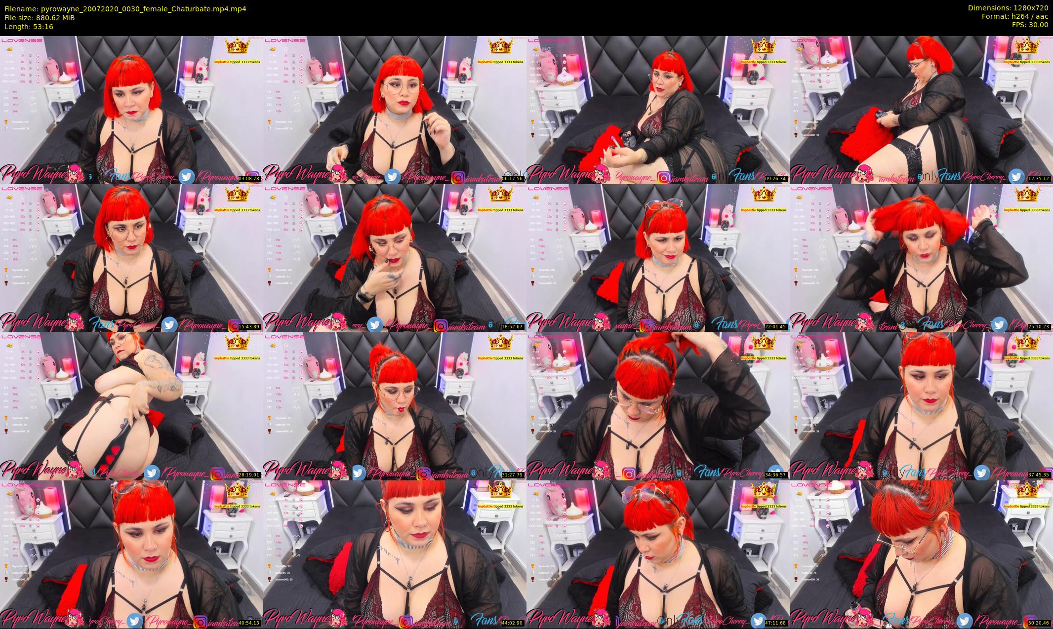 pyrowayne — 54 minute Chaturbate female cam show recording, 720p, Jul 20, 2020
