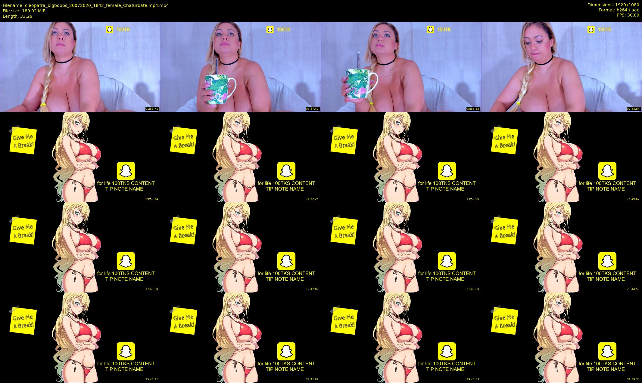 cleopatra_bigboobs — 34 minute Chaturbate female cam show recording, 1080p, Jul 20, 2020