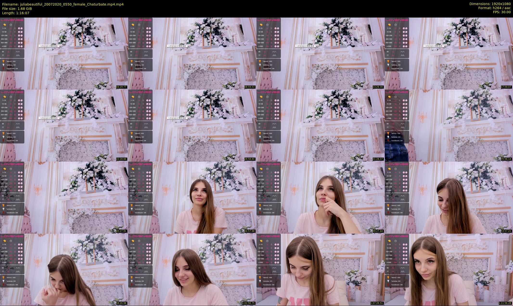 juliabeautiful — 77 minute Chaturbate female cam show recording, 1080p, Jul 20, 2020