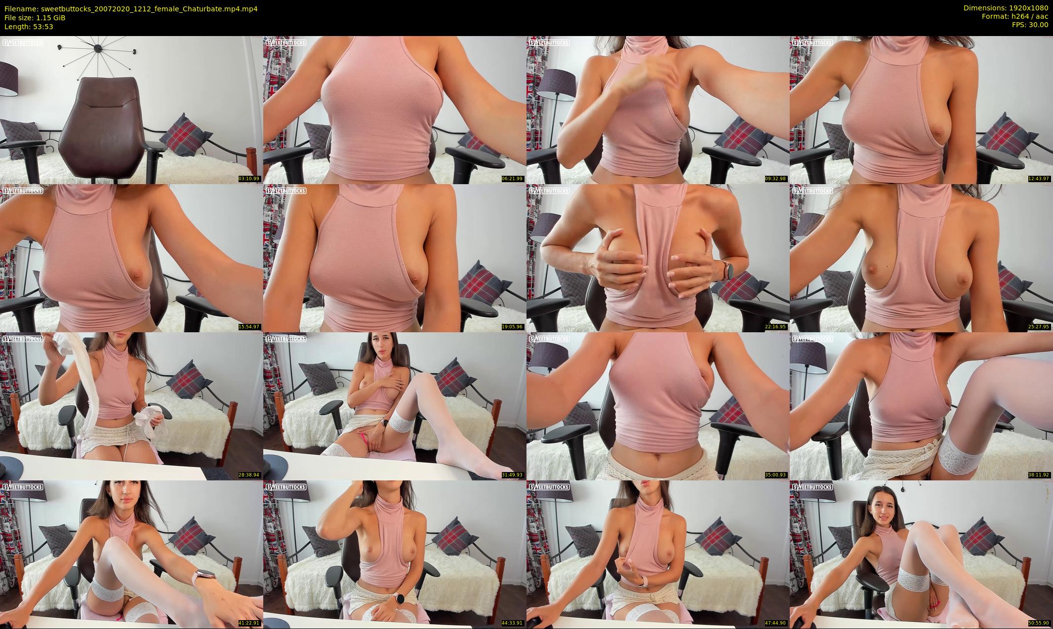 sweetbuttocks — 54 minute Chaturbate female cam show recording, 1080p, Jul 20, 2020