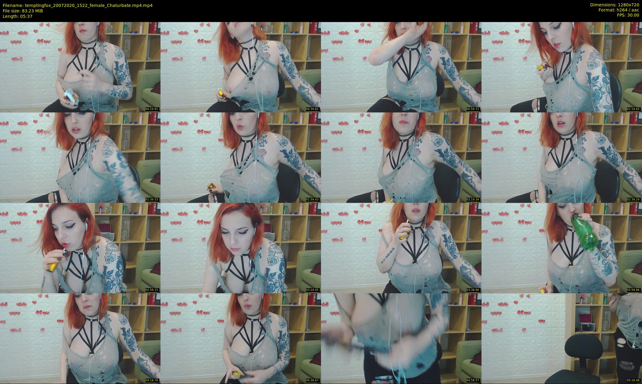 temptingfox — 6 minute Chaturbate female cam show recording, 720p, Jul 20, 2020