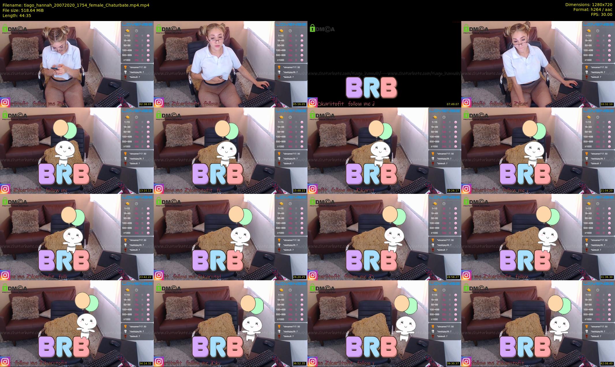 tiago_hannah — 45 minute Chaturbate couple cam show recording, 720p, Jul 20, 2020