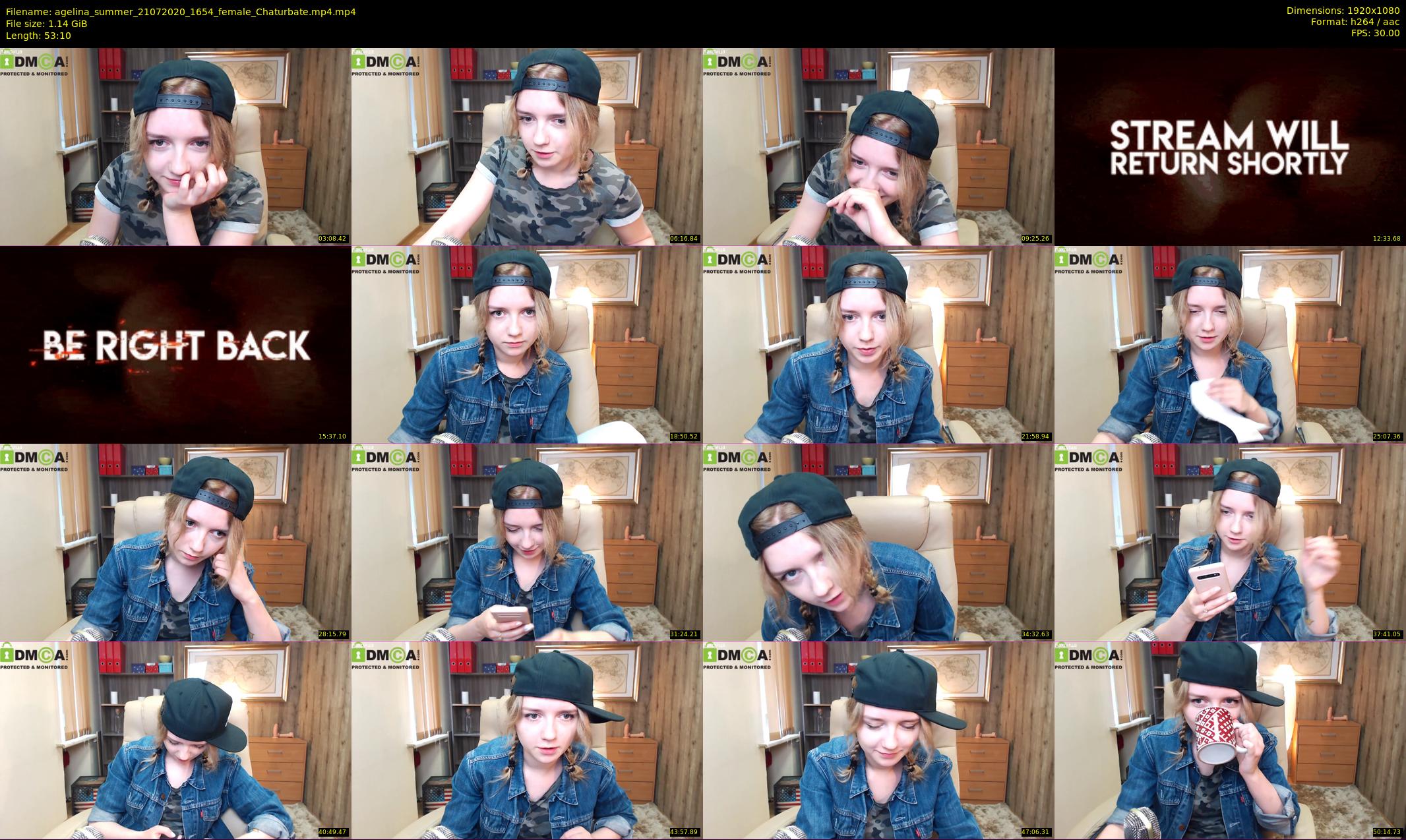 agelina_summer — 54 minute Chaturbate female cam show recording, 1080p, Jul 21, 2020