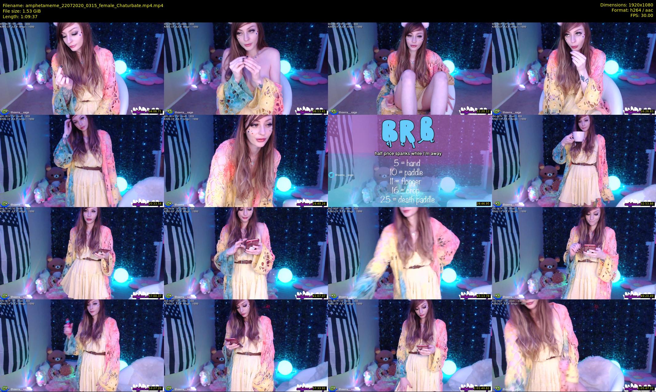 amphetameme — 70 minute Chaturbate female cam show recording, 1080p, Jul 22, 2020