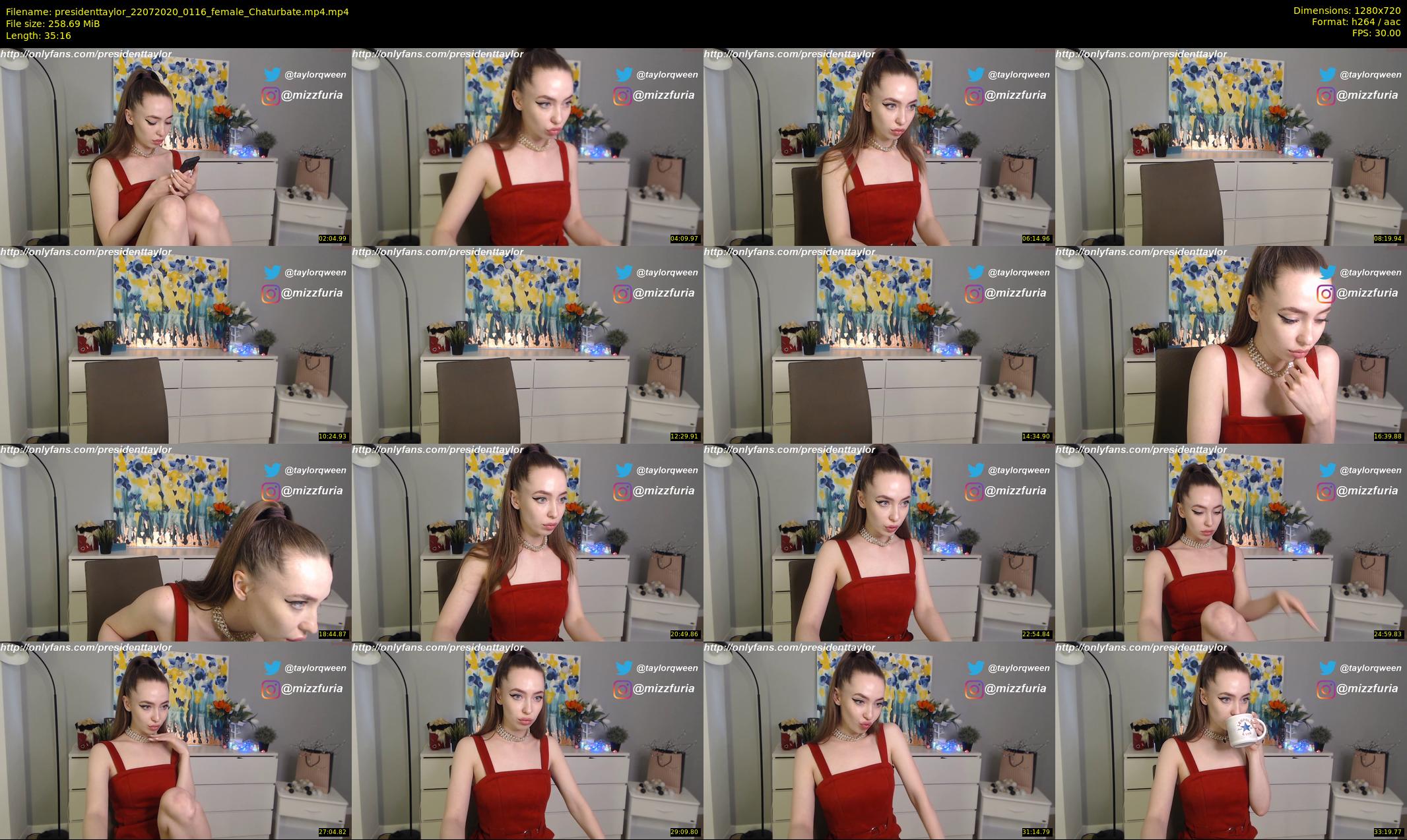 presidenttaylor — 36 minute Chaturbate female cam show recording, 720p, Jul 22, 2020