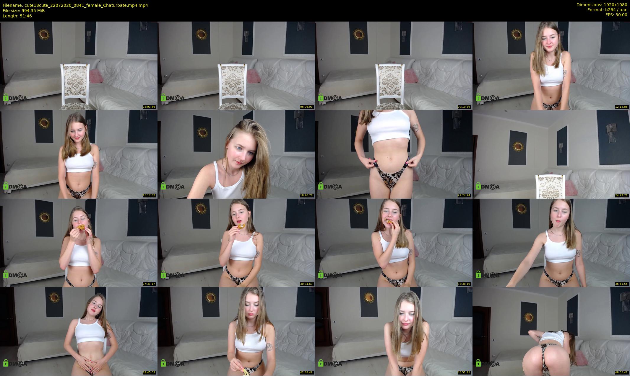 cute18cute — 52 minute Chaturbate female cam show recording, 1080p, Jul 22, 2020