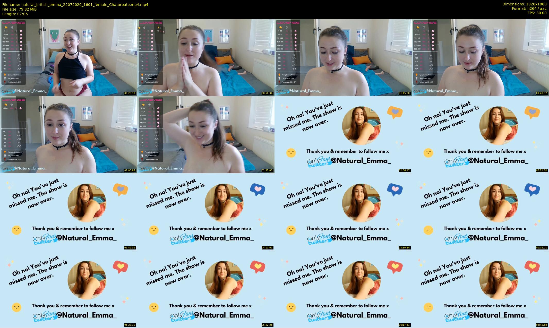 natural_british_emma — 8 minute Chaturbate female cam show recording, 1080p, Jul 22, 2020