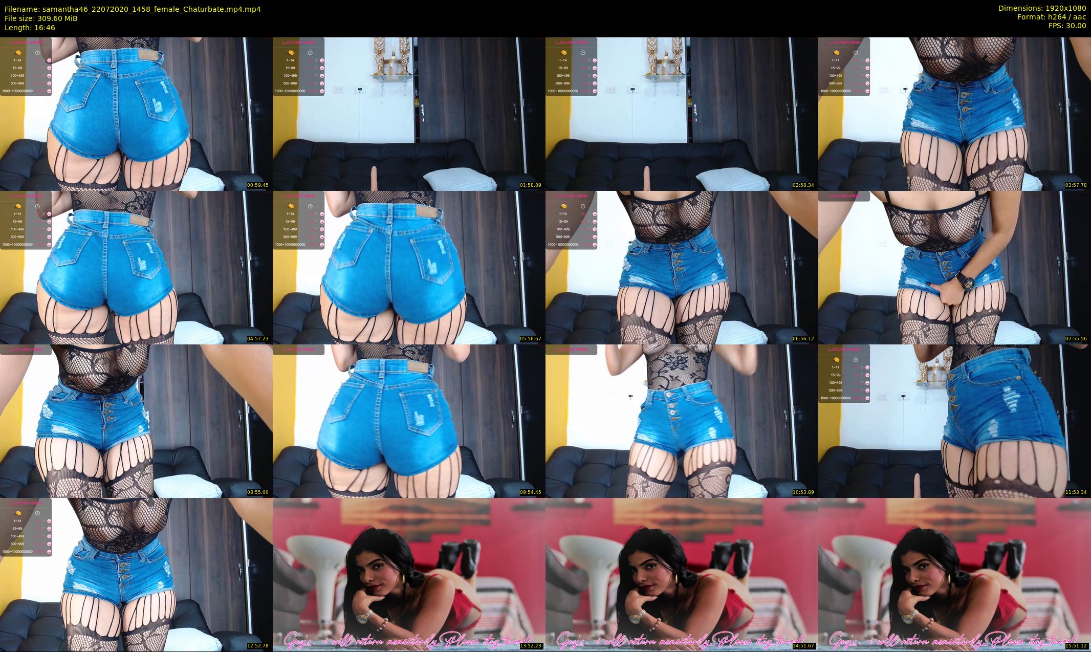 samantha46 — 17 minute Chaturbate female cam show recording, 1080p, Jul 22, 2020