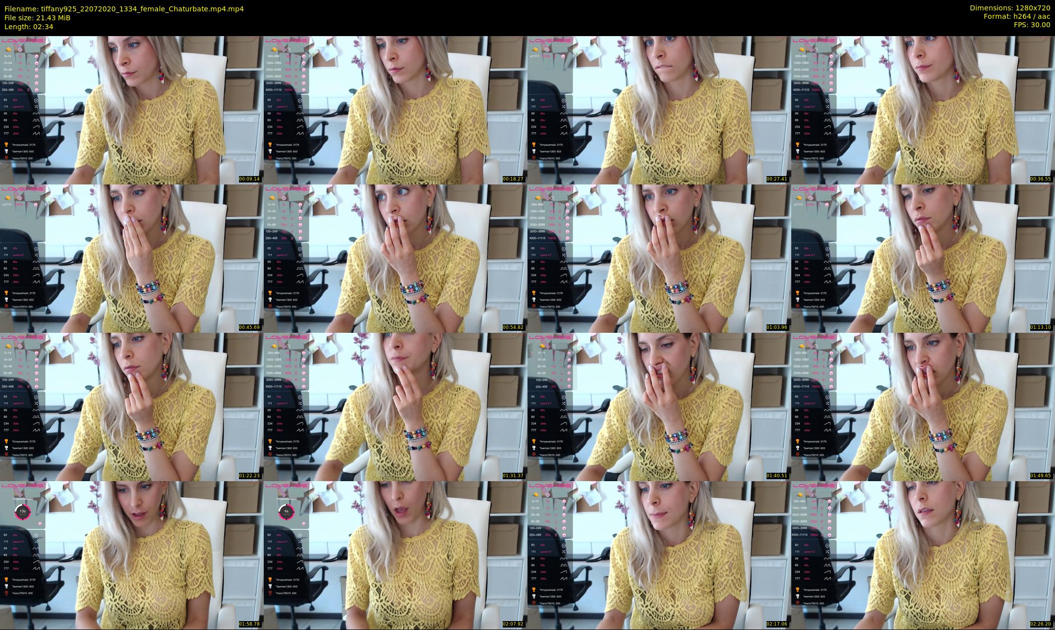 tiffany925 — 3 minute Chaturbate female cam show recording, 720p, Jul 22, 2020