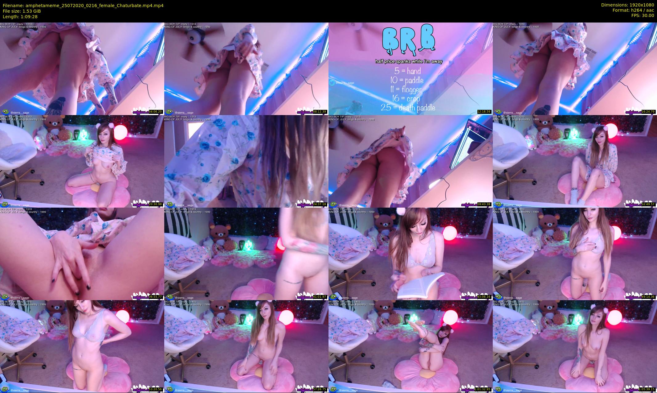 amphetameme — 70 minute Chaturbate female cam show recording, 1080p, Jul 25, 2020