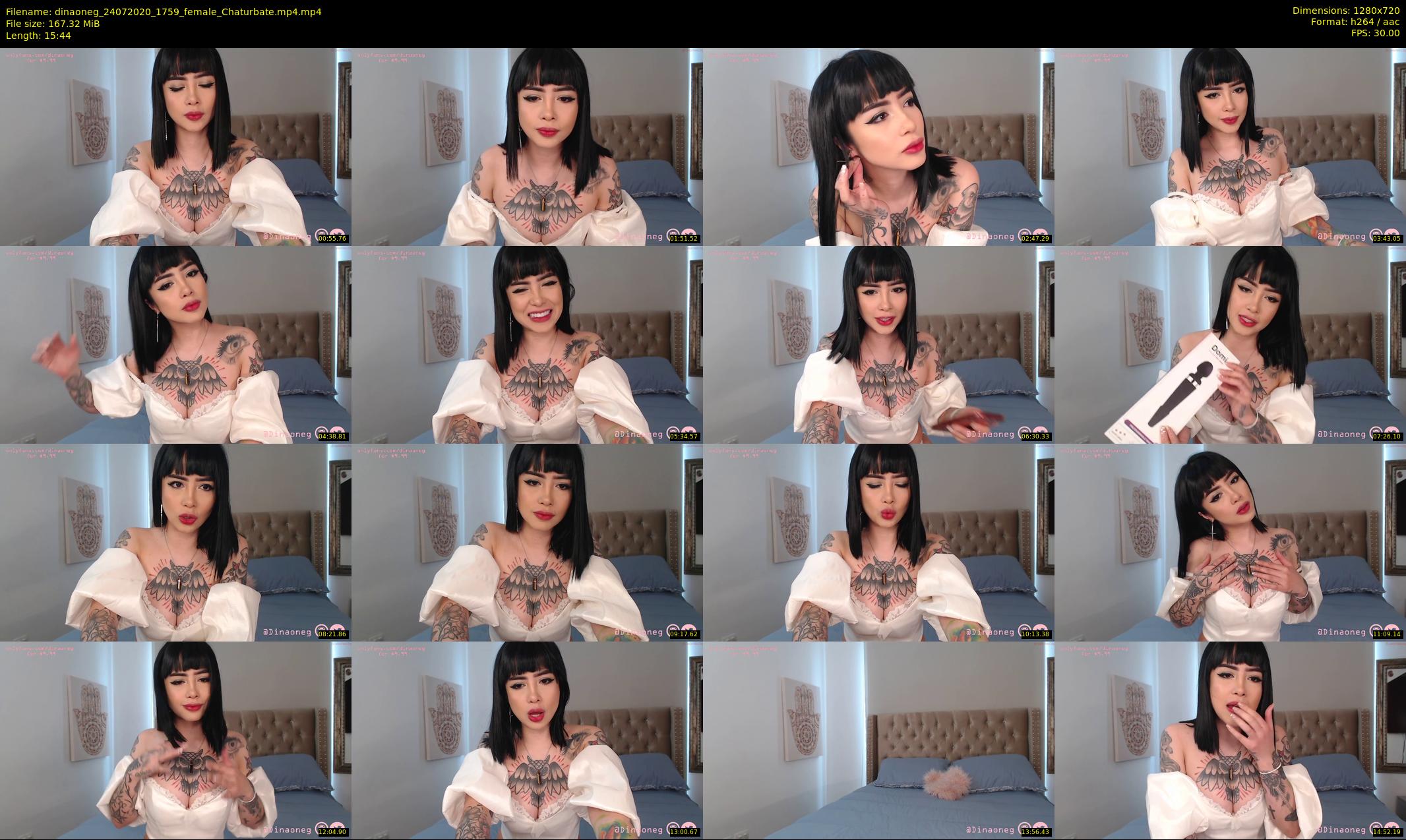 dinaoneg — 16 minute Chaturbate female cam show recording, 720p, Jul 24, 2020