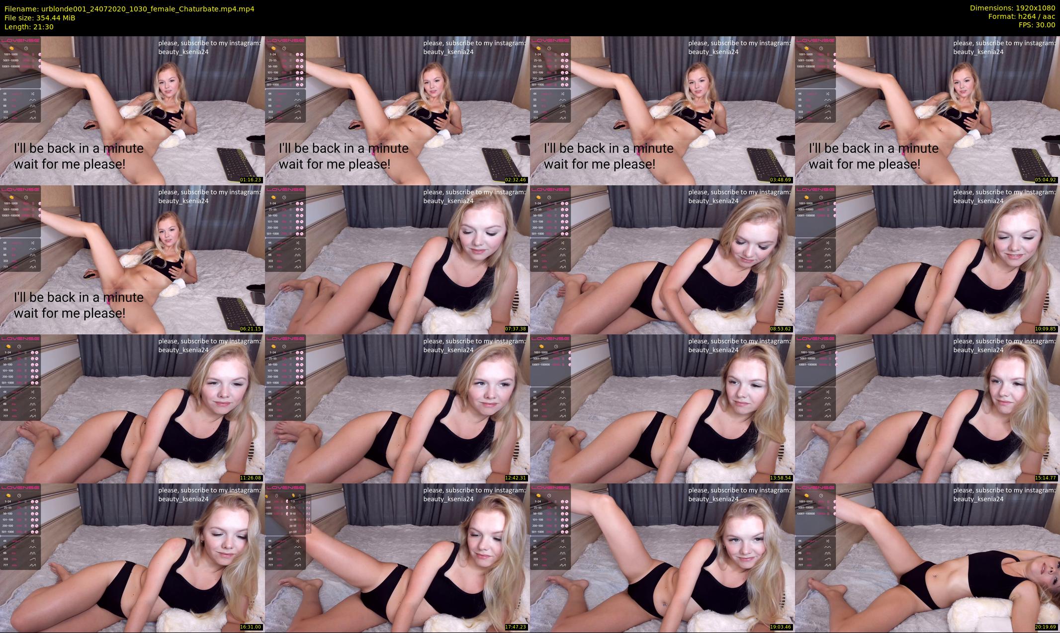 urblonde001 — 22 minute Chaturbate female cam show recording, 1080p, Jul 24, 2020