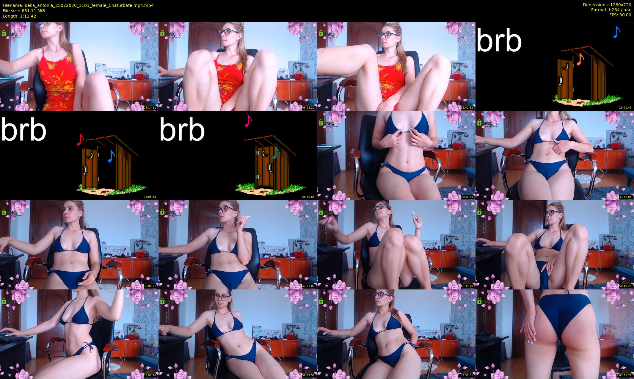 bella_antonia — 72 minute Chaturbate female cam show recording, 720p, Jul 25, 2020