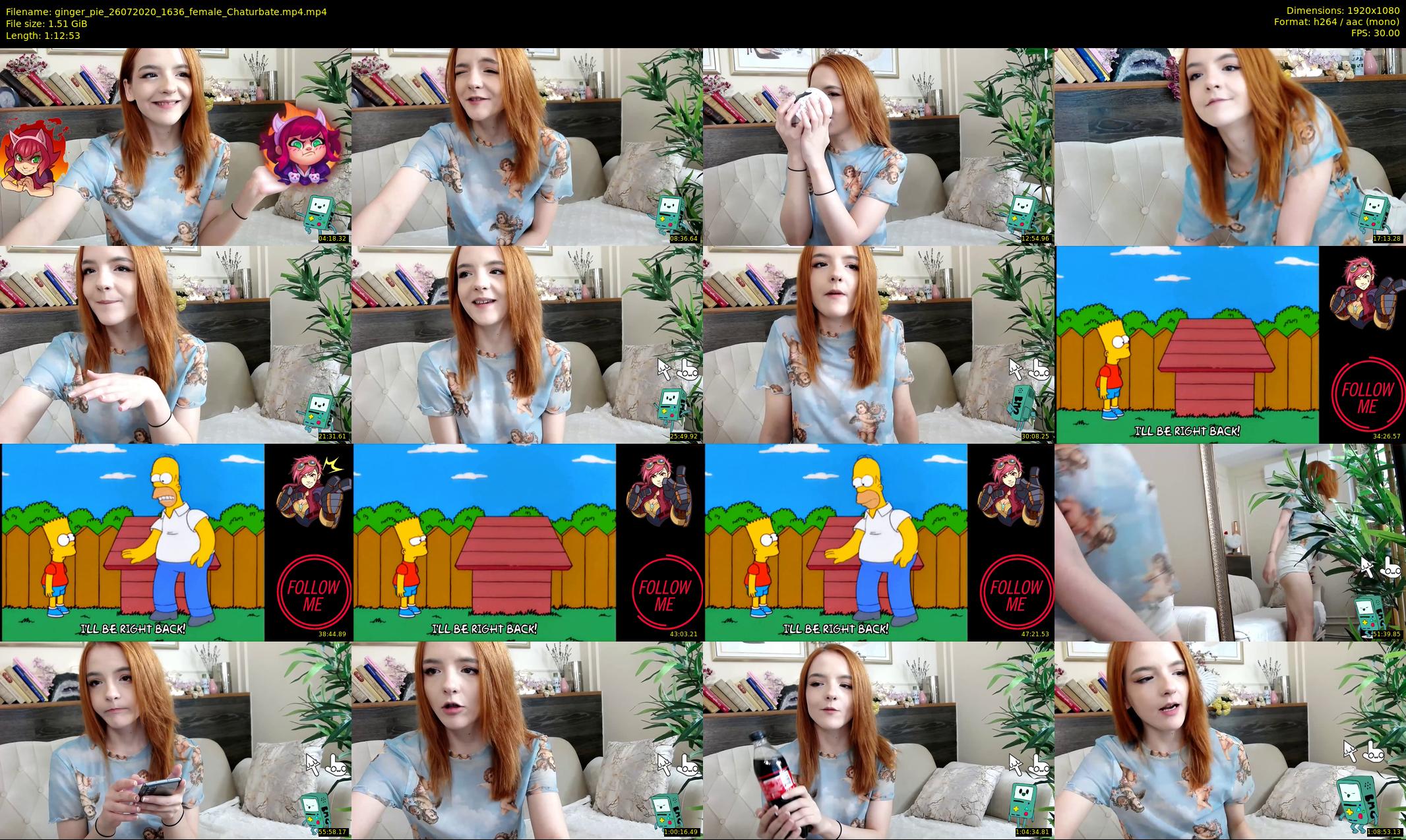 ginger_pie — 73 minute Chaturbate female cam show recording, 1080p, Jul 26, 2020