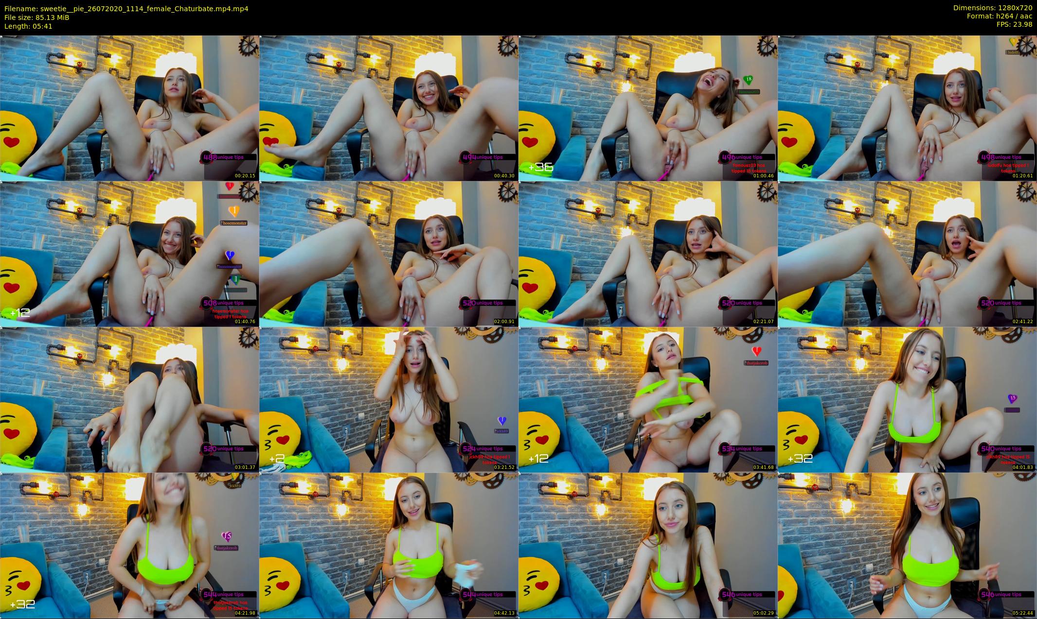 sweetie__pie — 6 minute Chaturbate female cam show recording, 720p, Jul 26, 2020