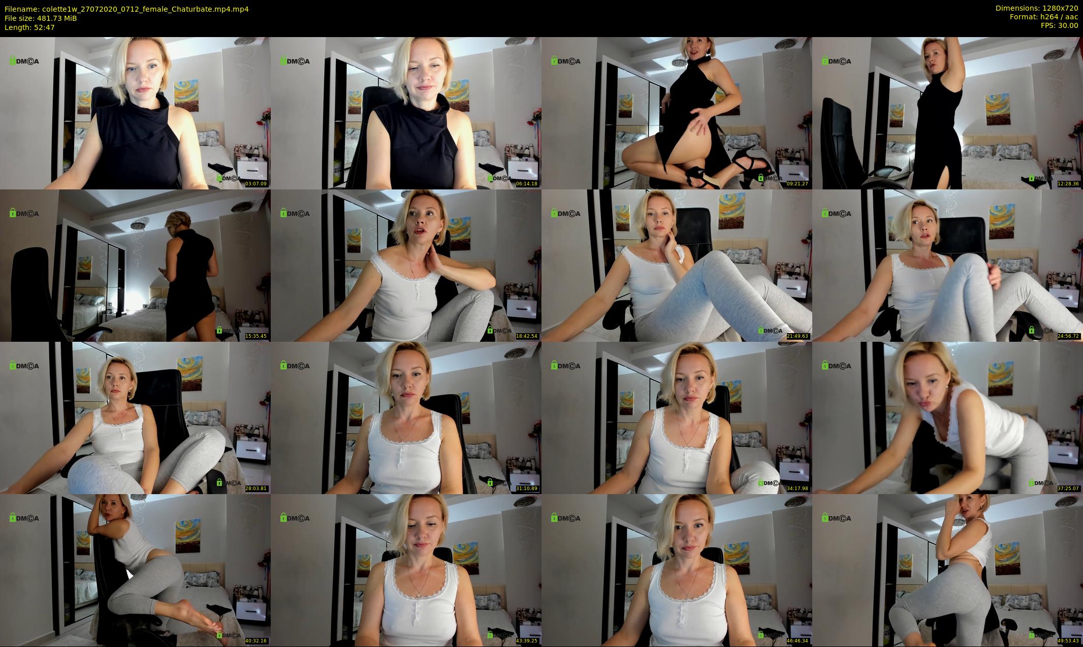 colette1w — 53 minute Chaturbate female cam show recording, 720p, Jul 27, 2020