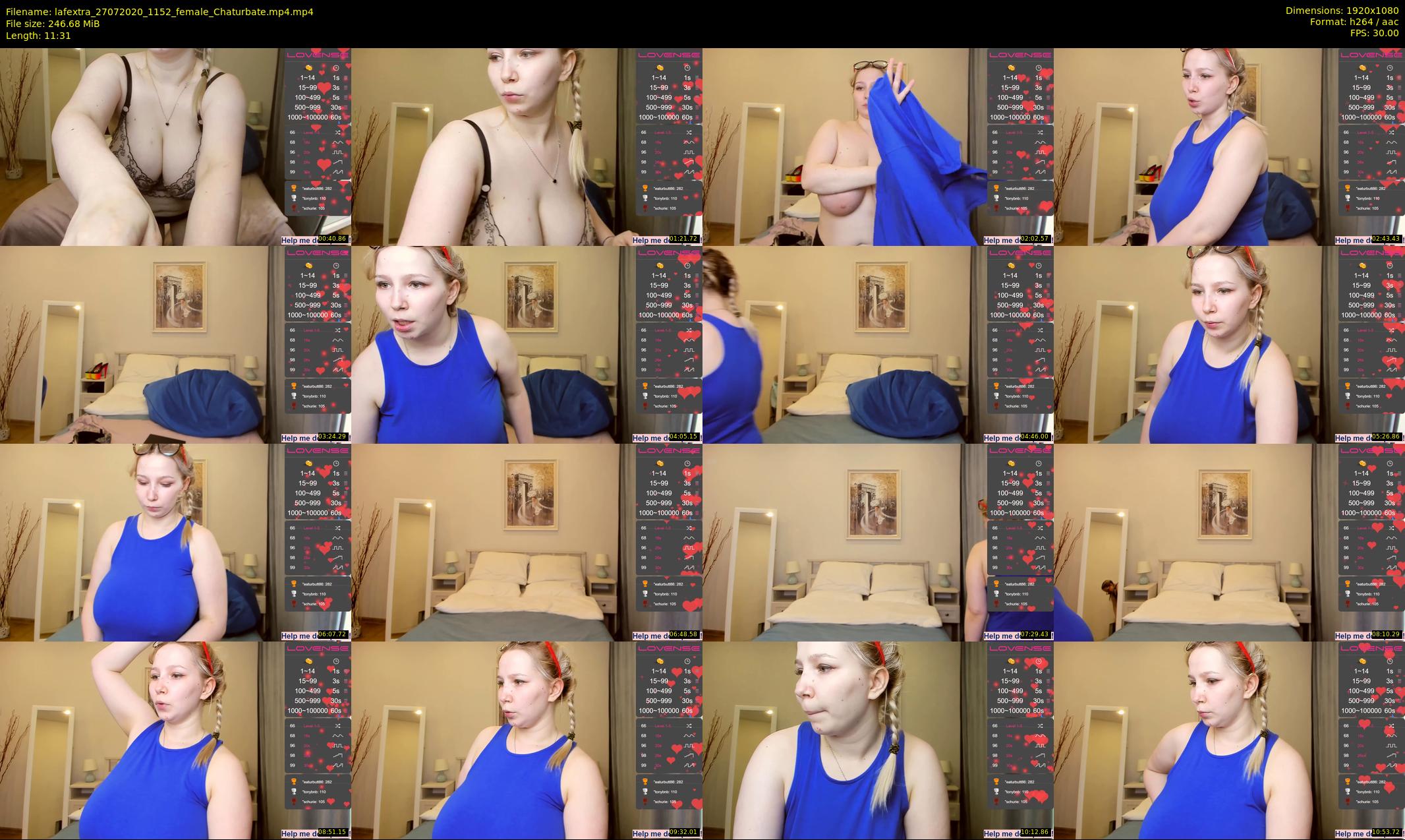 lafextra — 12 minute Chaturbate female cam show recording, 1080p, Jul 27, 2020