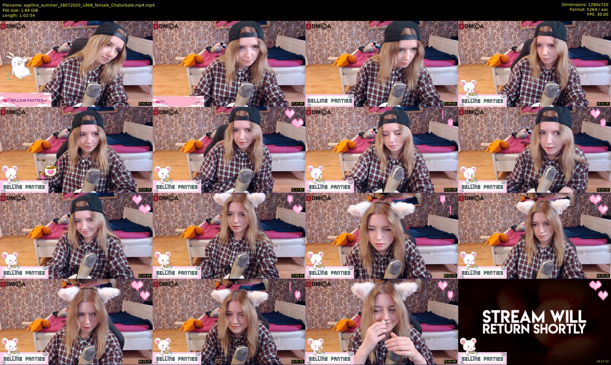 agelina_summer — 63 minute Chaturbate female cam show recording, 720p, Jul 28, 2020