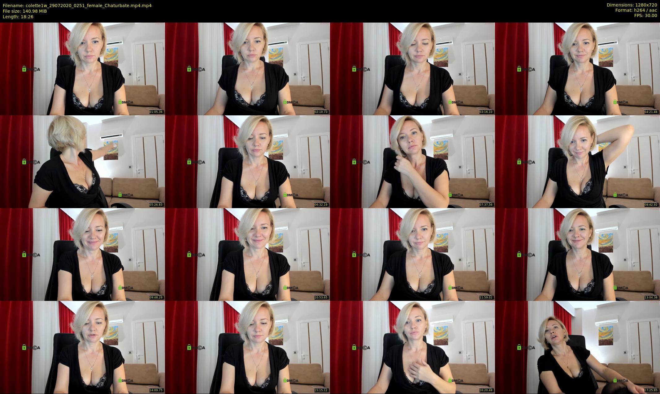 colette1w — 19 minute Chaturbate female cam show recording, 720p, Jul 29, 2020